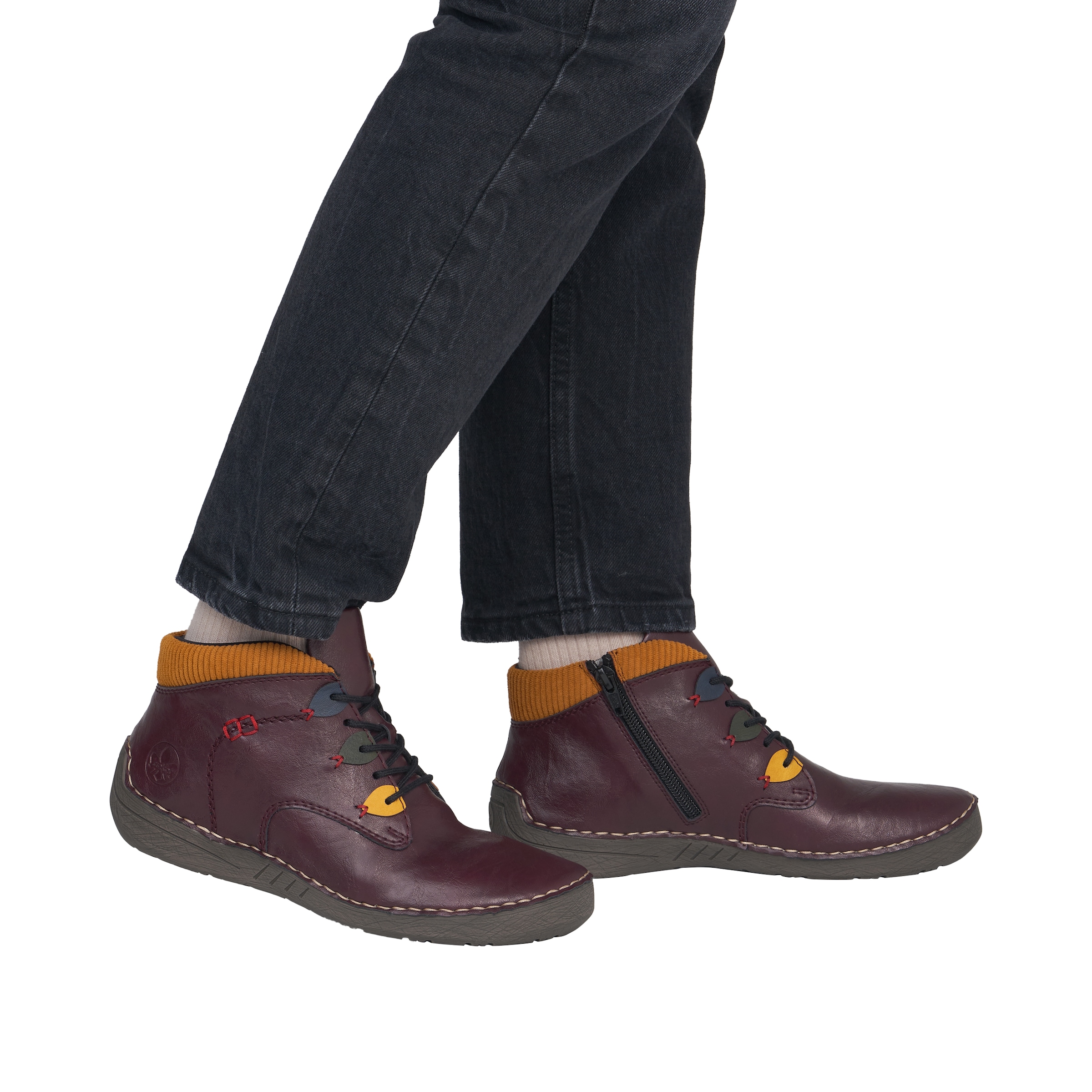 Rieker Schnürboots  Stiefelette, Casualboots, High Top Sneaker mit Innenreißverschluss