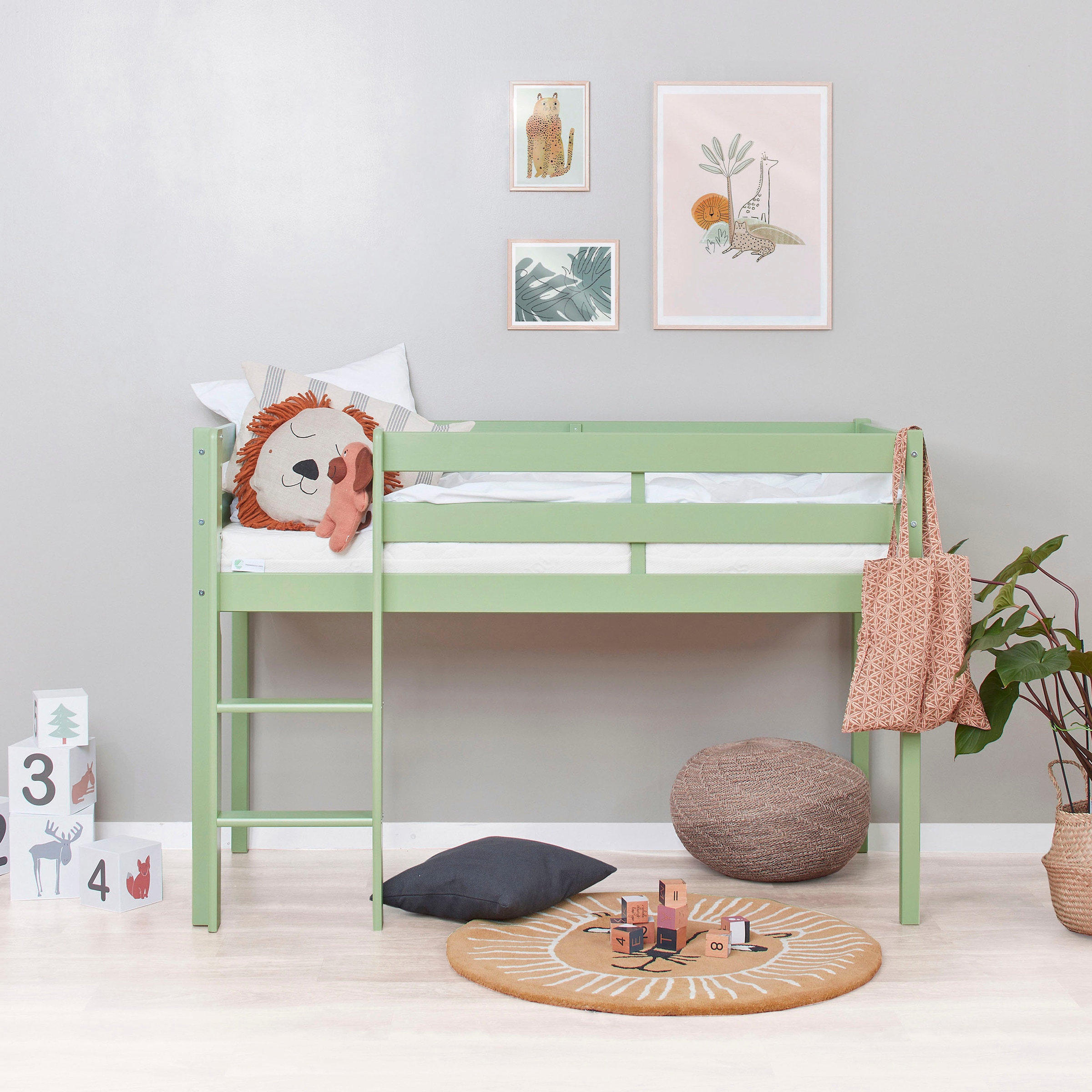 Hoppekids Spielbett »ECO COMFORT, Hochbett, in 2 Einzelbetten teilbar« Höhe 72cm, Farbe & Größe & Matratze