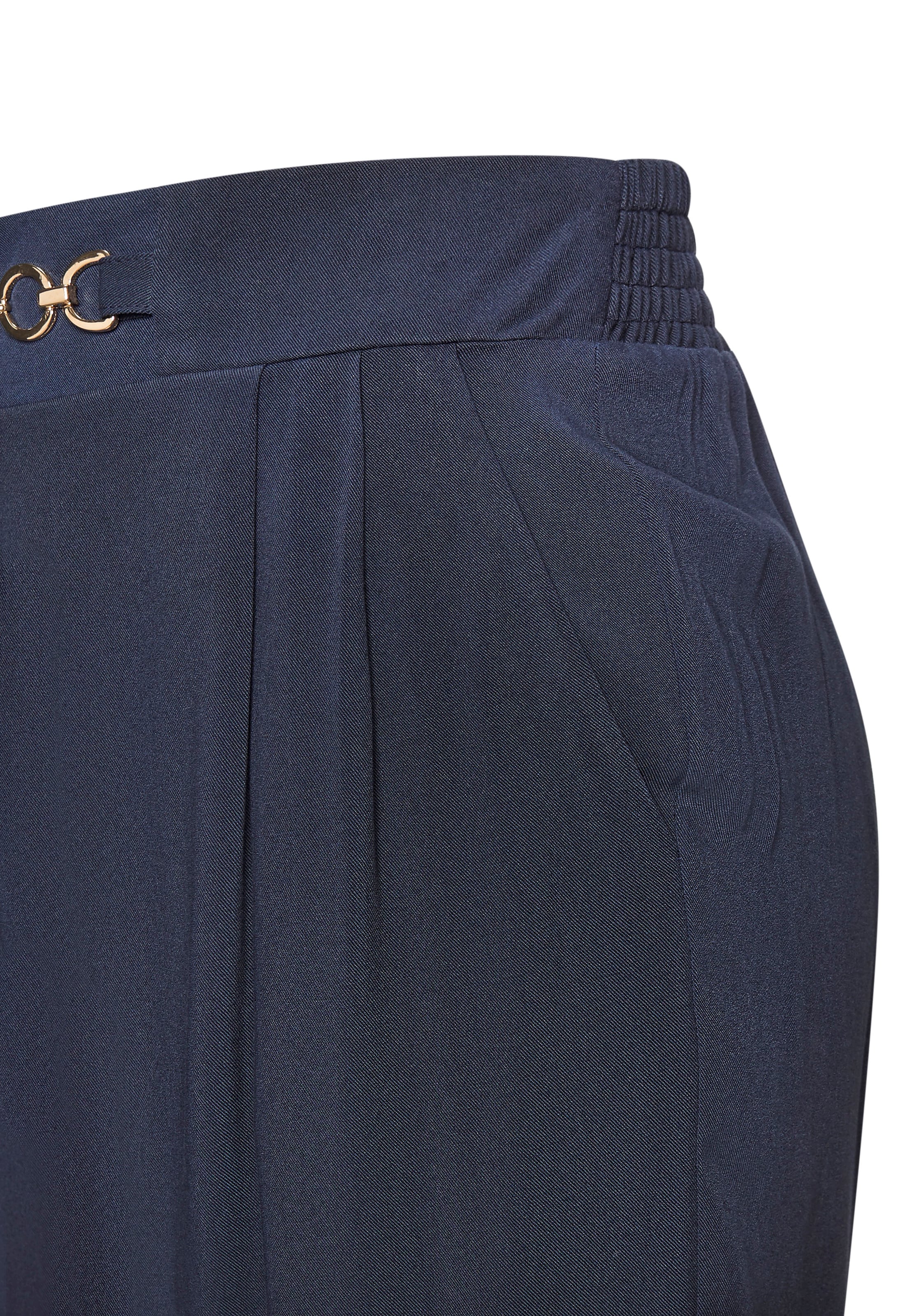 Vivance Palazzohose, mit Zierkette, Bundfaltenhosen, Schlupfhose, elegant