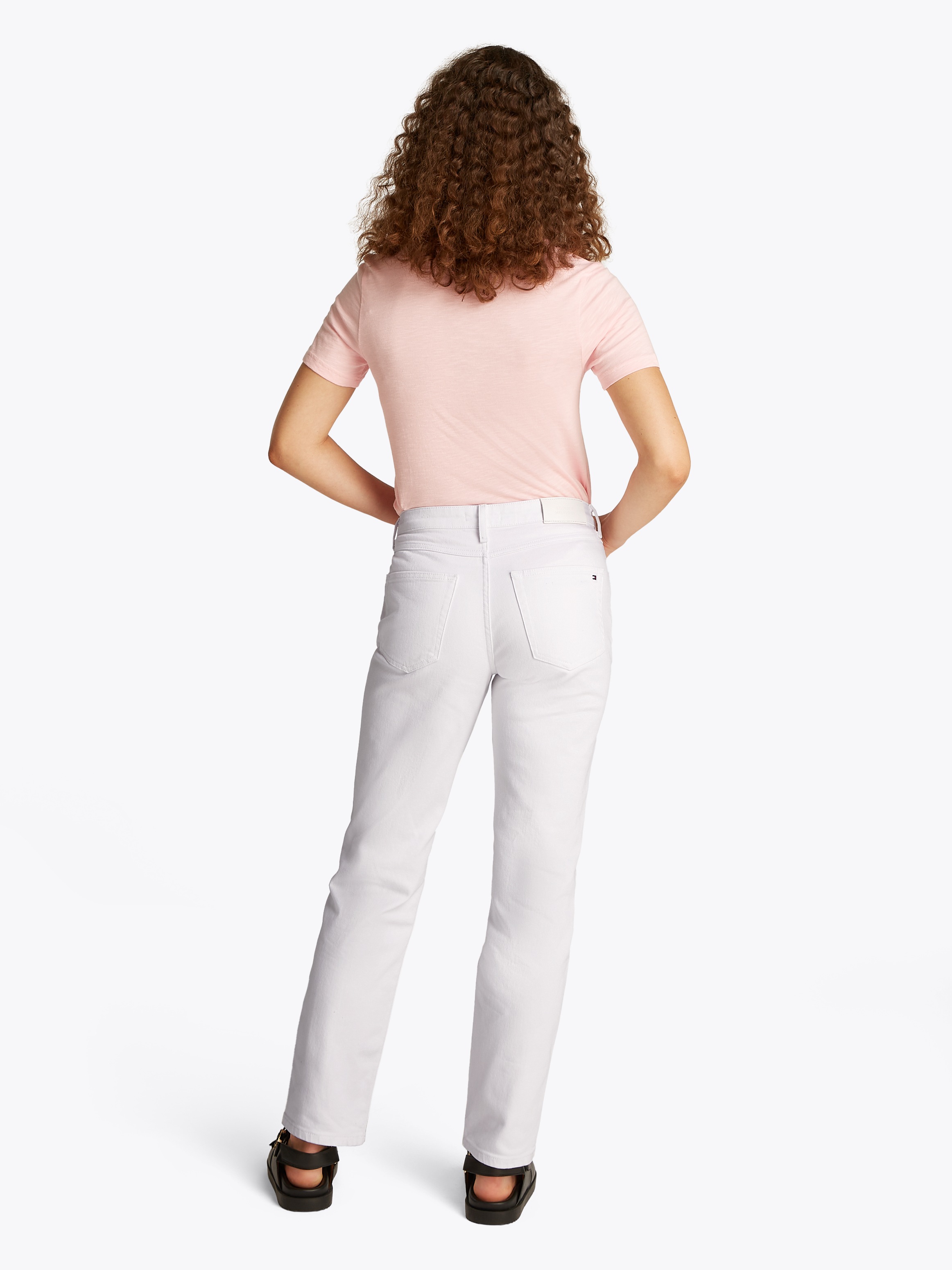 Tommy Hilfiger Straight-Jeans »CLASSIC STRAIGHT RW ECRU«, mit Logo-Badge, in Knöchellänge
