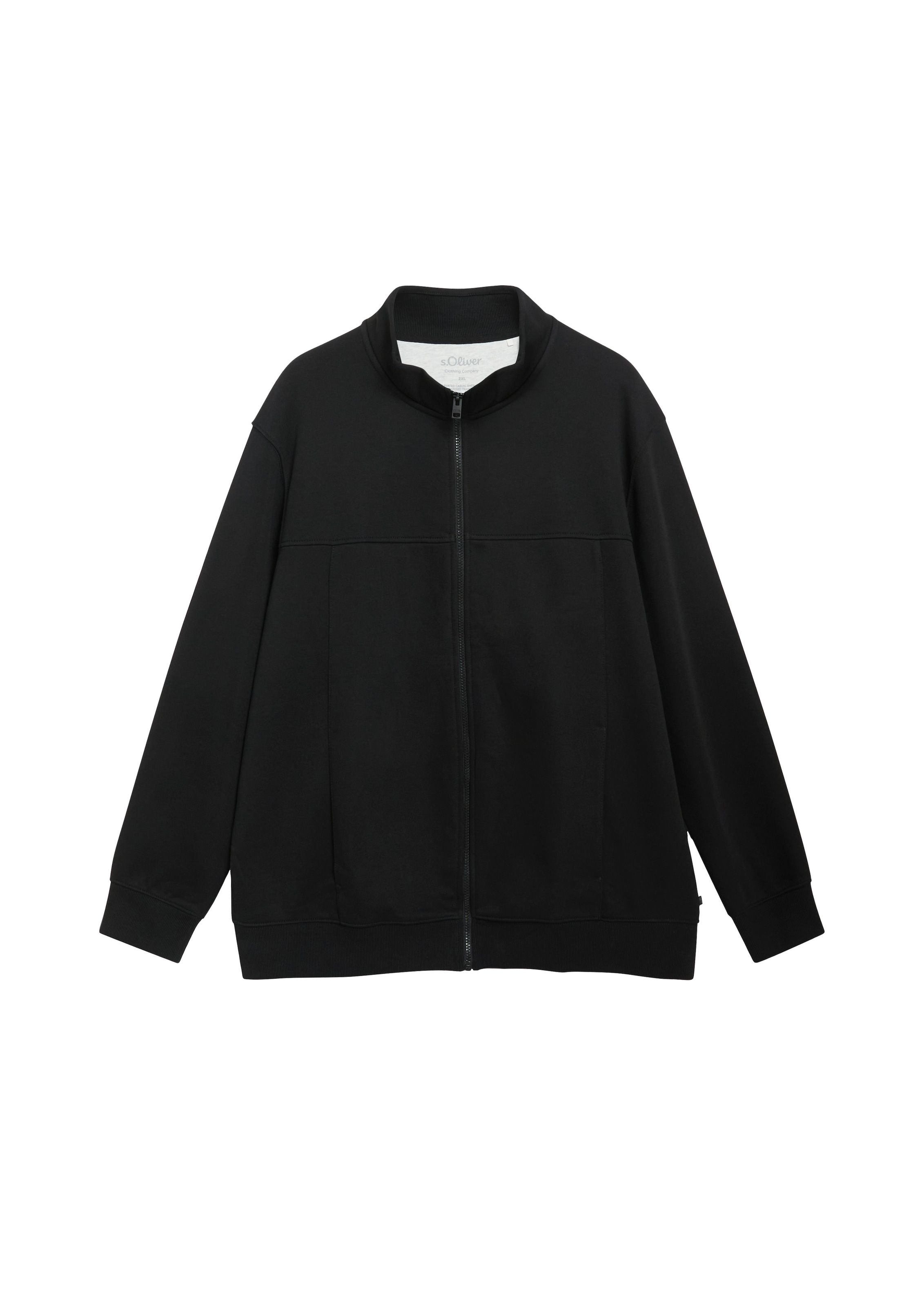 s.Oliver Men Big Sizes Sweatjacke mit Reißverschluss und Stehkragen