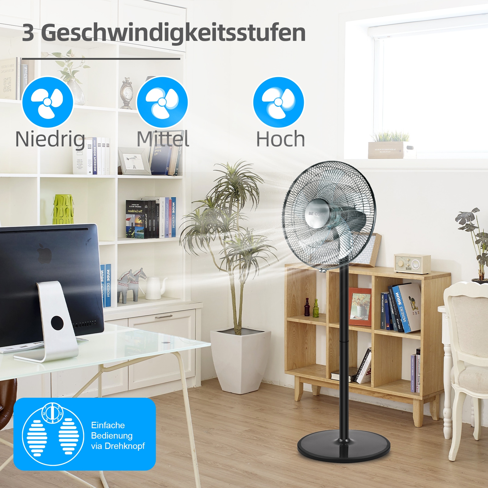 be cool Standventilator »BE COOL 2 in 1 Stand-und Tischventilator 40 cm«, 40 cm Durchmesser