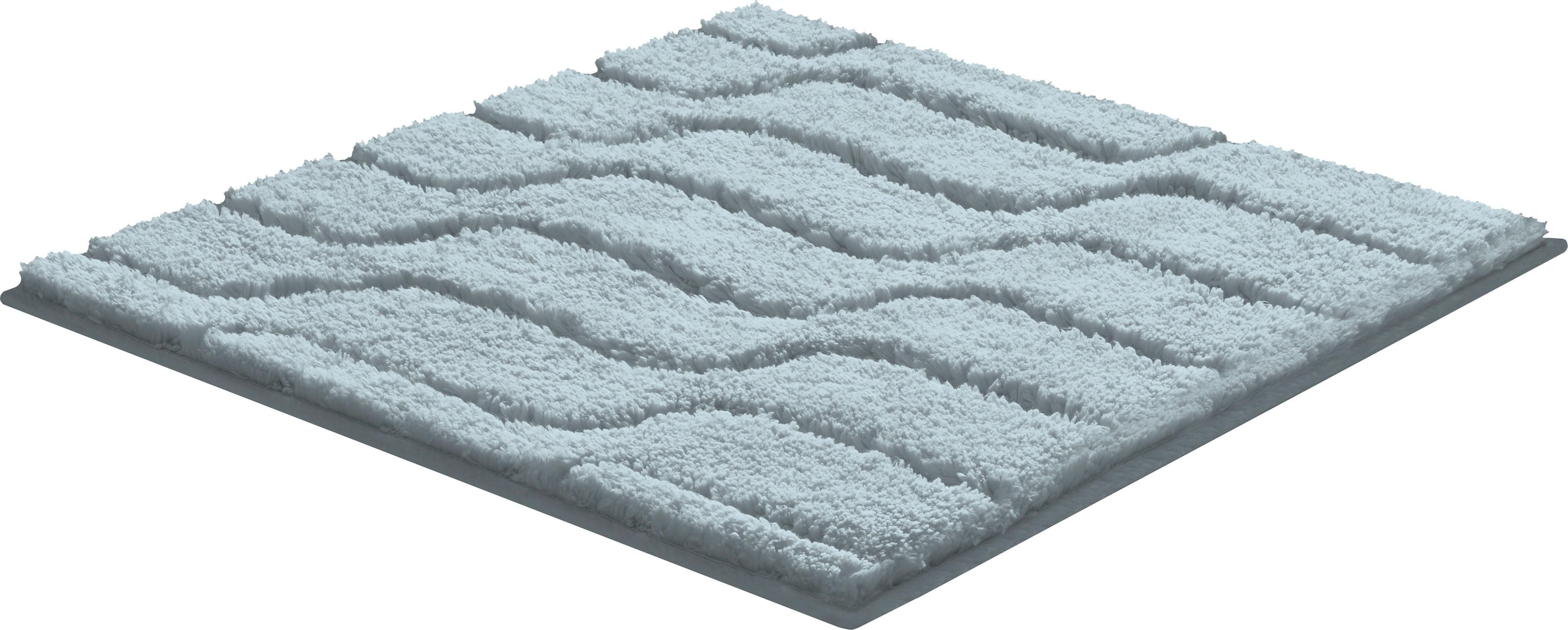 Grund Badematte »Vogue« Höhe 24 mm rutschhemmend beschichtet fußbodenheizungsgeeignet dichter Flor, Hoch-Tief-Effekt, Wellen-Design