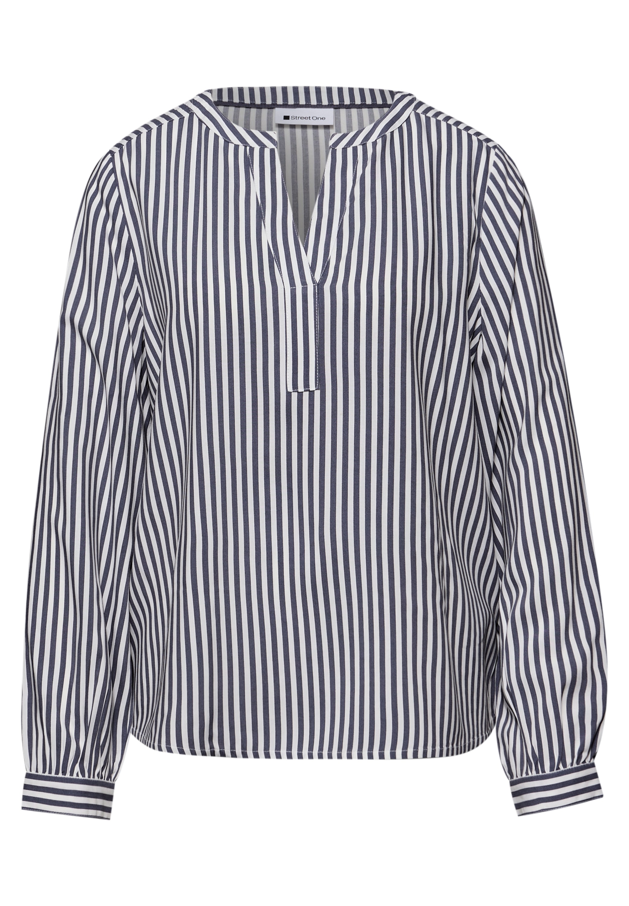 STREET ONE Langarmbluse mit Splitneck und im Streifen-Design