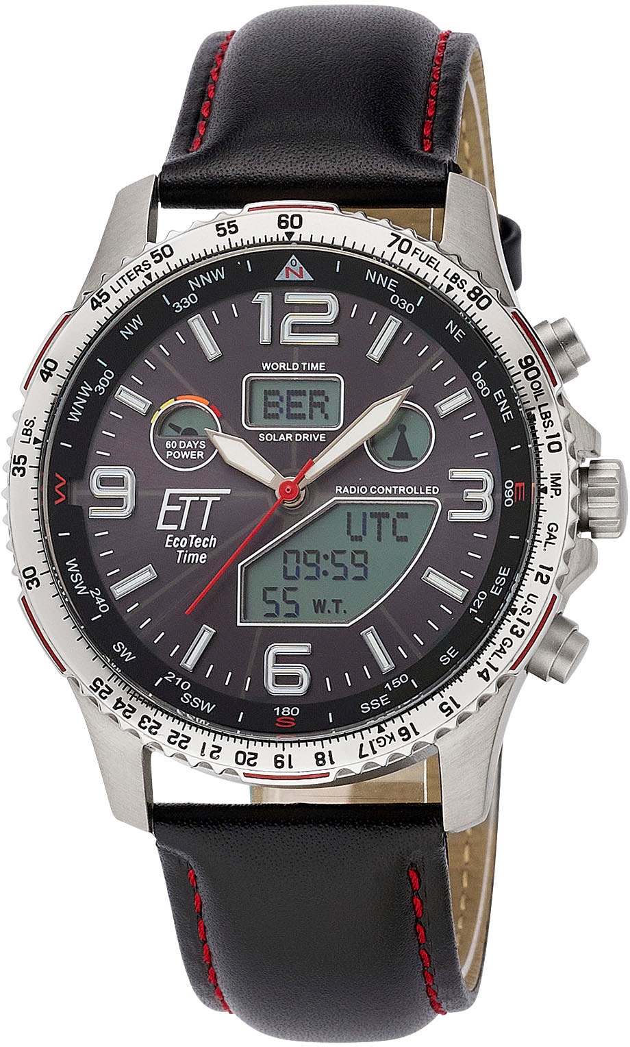 Funkchronograph »Professional World Timer, EGT-11573-21L«, Armbanduhr, Herrenuhr,...