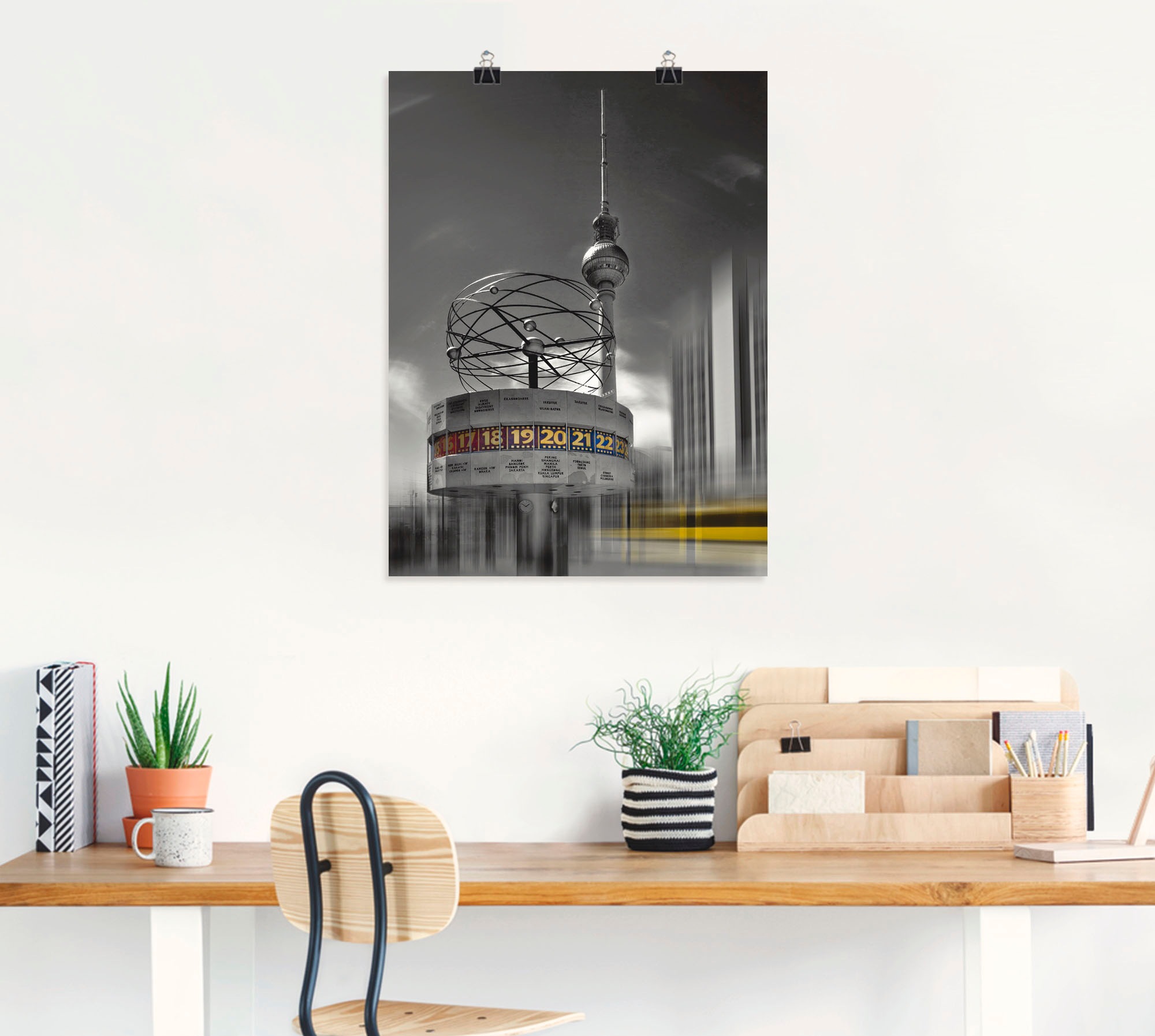 Artland Wandbild »Dynamische-Kunst Berlin Alexanderplatz«, Gebäude, (1 St.), als Leinwandbild, Poster in verschied. Größen