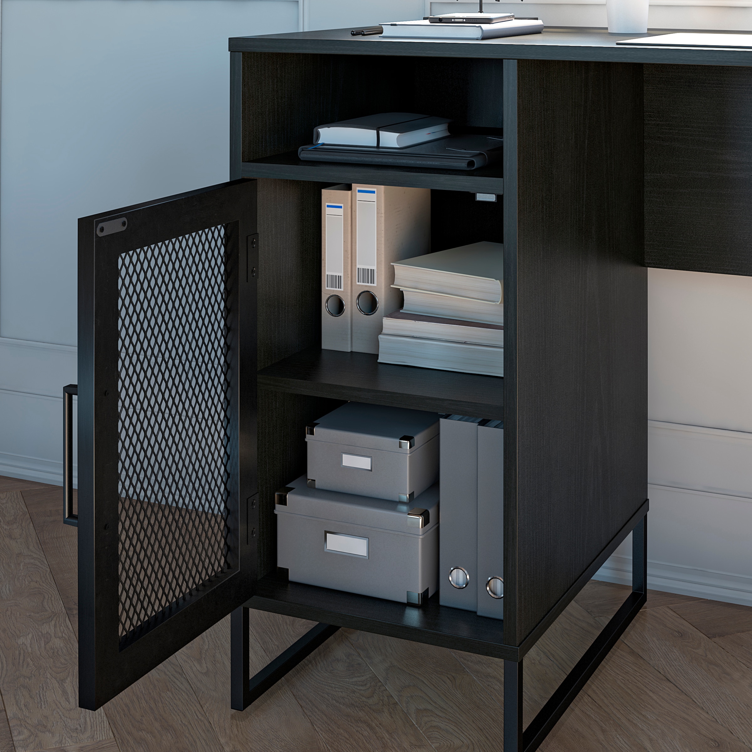 Dorel Home Schreibtisch »Purdue«, (1 St.), Tür mit Magnetverschluß, Gestell aus Metall, Höhe 76,5 cm