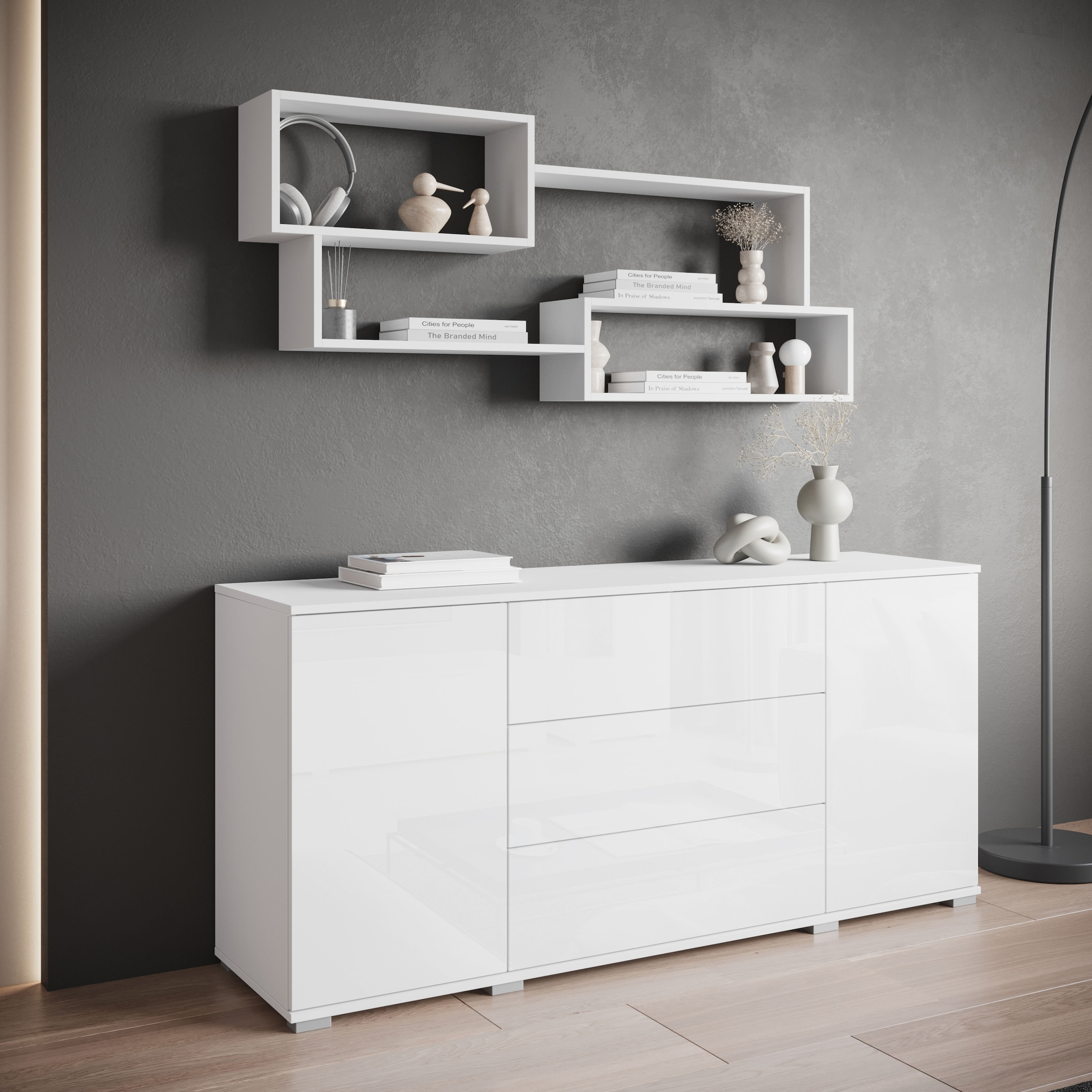 INOSIGN Wandboard »Wandregal Trio 005«, (1 St.), Ideal als Bücherregal, Dekoregal oder Ablage im Büro