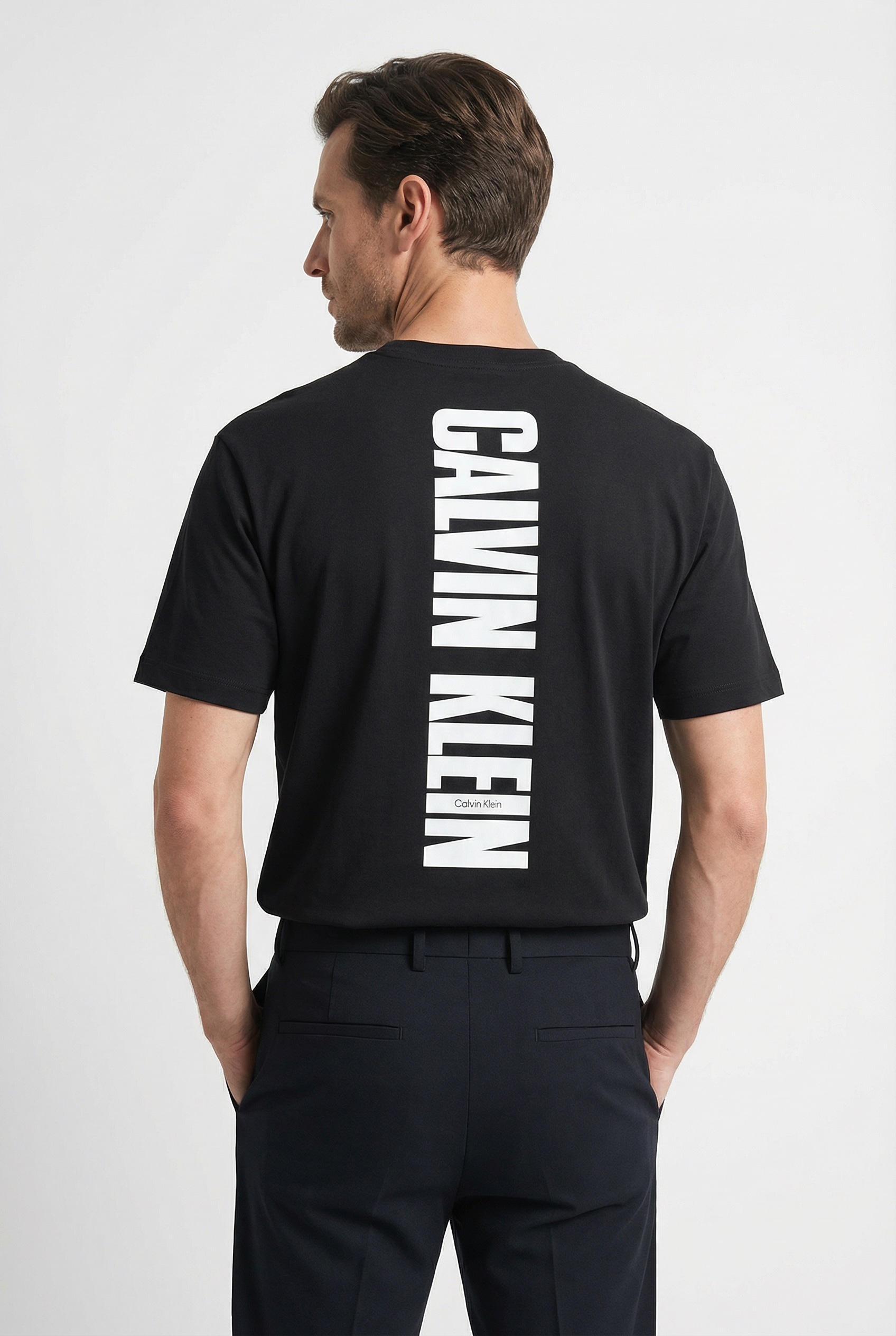 Calvin Klein Jeans T-Shirt »VERT LOGO GRAPHIC CREW« Regular fit mit Markenprint