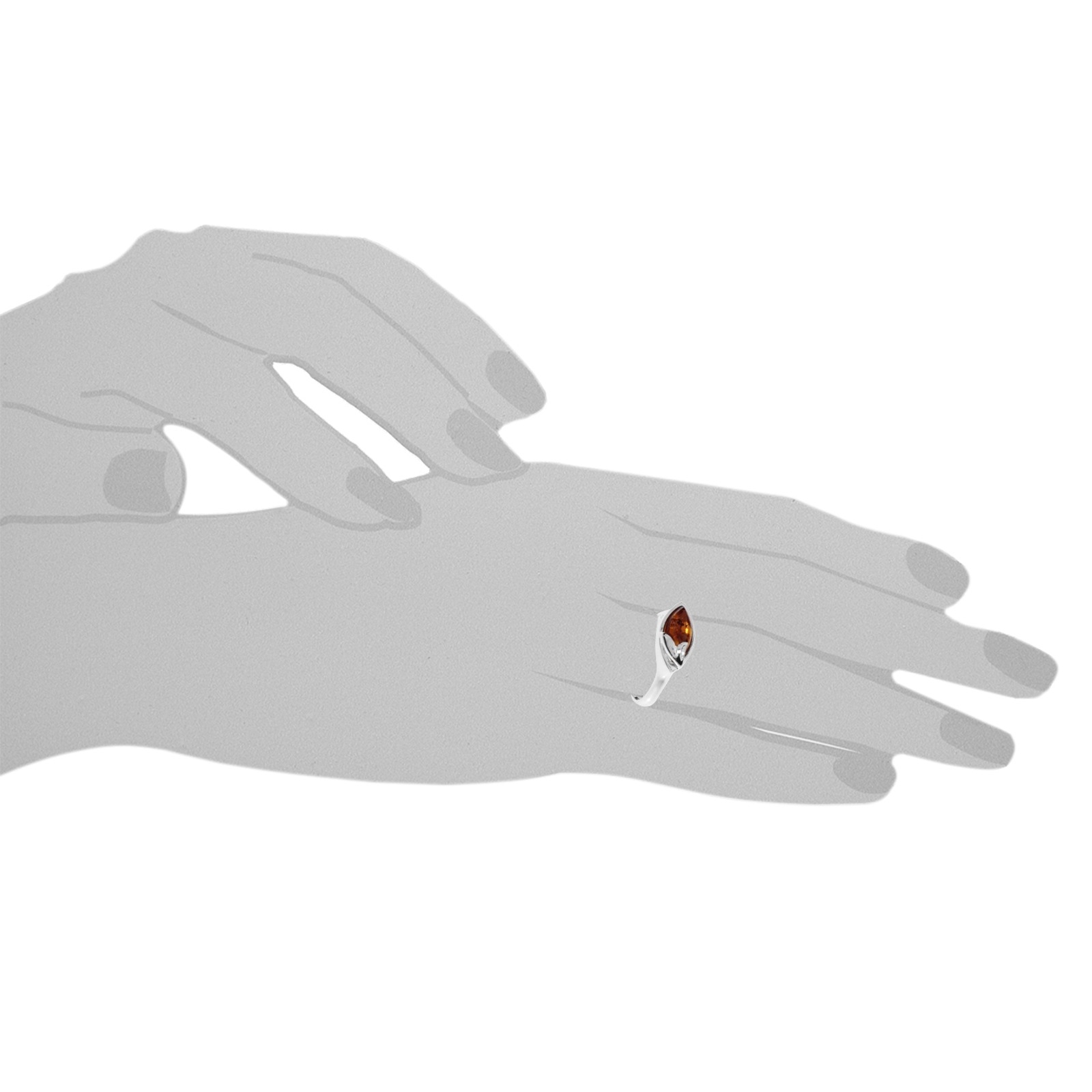 OSTSEE-SCHMUCK Fingerring »- Majken - Silber 925/000 - Bernstein«