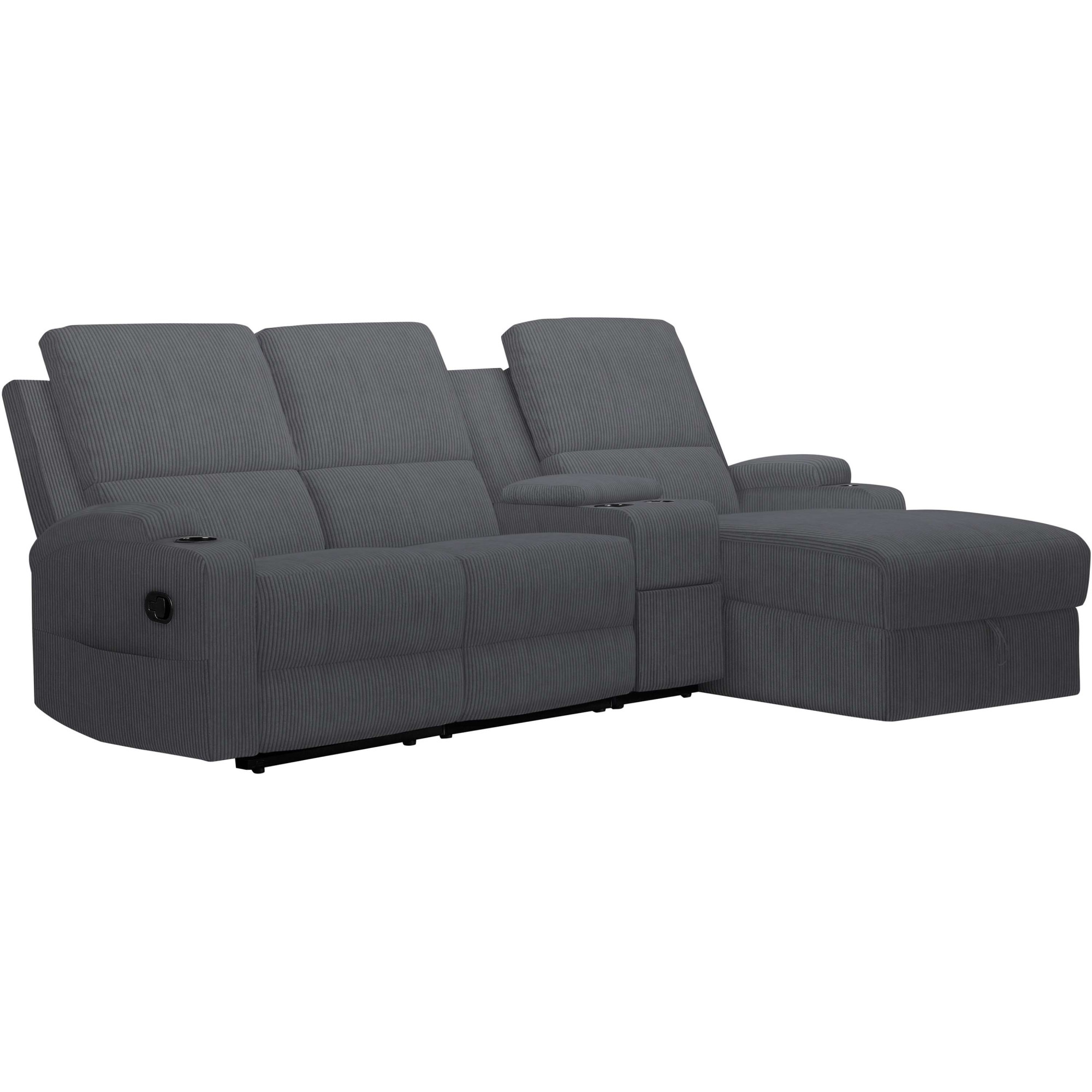 Home affaire Ecksofa »NAPORI Multimediasofa, 3er Kinosessel XXL, L-Form, Cord«, Kinosofa mit Relaxfunktion, Getränkehalter, Staufach und Staukasten