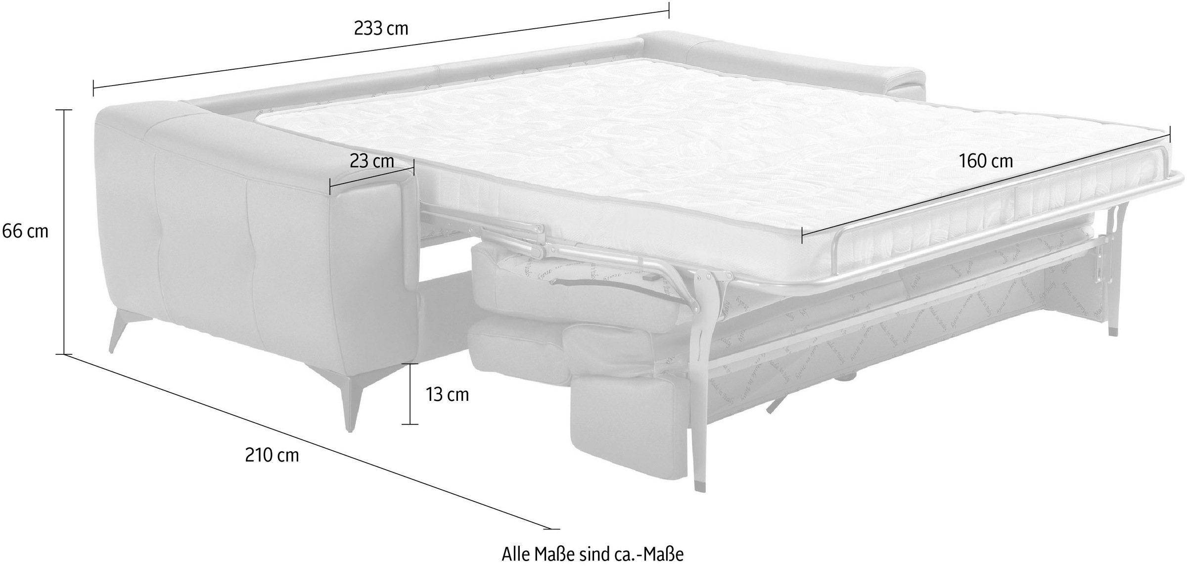 Egoitaliano Schlafsofa »Francine Designsofa, Loungesofa mit Dauerschlaffunktion, Breite 233 cm«, mit Bettfunktion, Leder NUVOLE, violett, Fußfarbe chrom