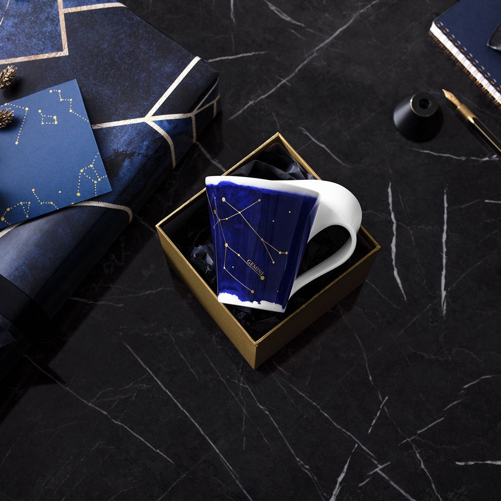 Villeroy & Boch Tasse »Tasse Zwilling NewWave Stars 300 ml weiß-blau«