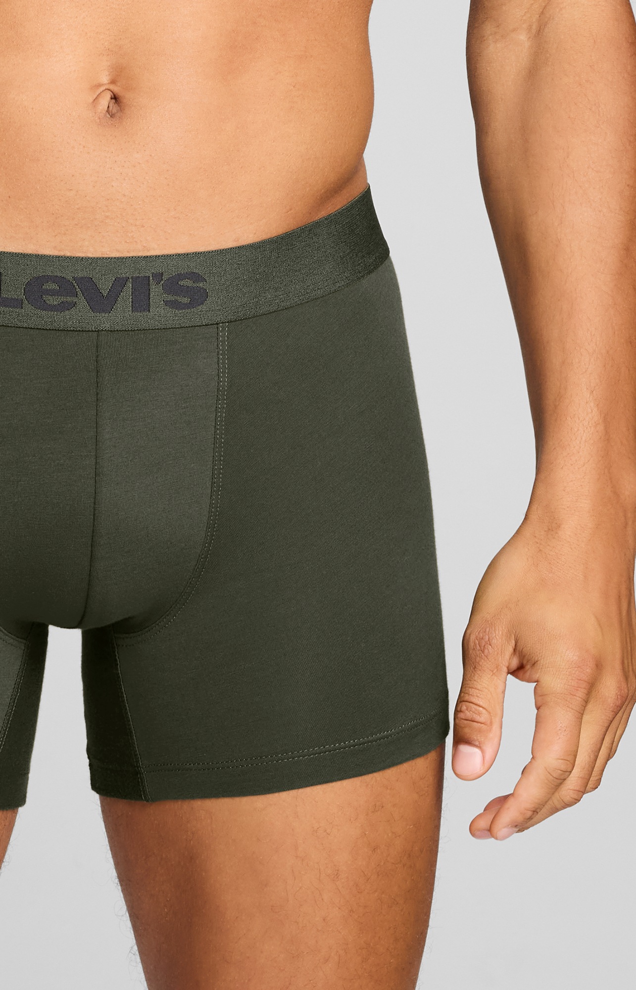 Levi's® Boxershorts »LEVIS MEN MEL WB BOXER BRIEF« 3er Pack,  ohne Eingriff, tonaler Logobund, elastisch, Cotton-Mix
