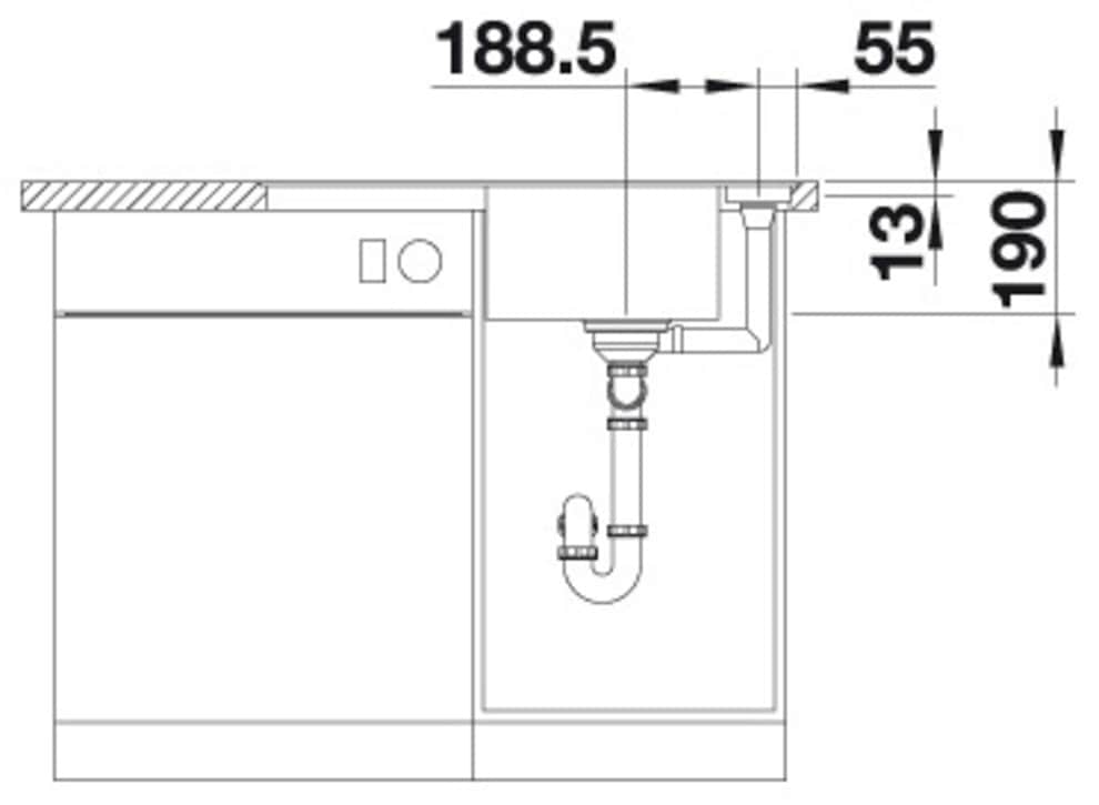 Blanco Granitspüle »AXIA III 45 S-F« 1 Stk. tlg. inklusive gratis Esche-Compound-Brückenschneidebrett