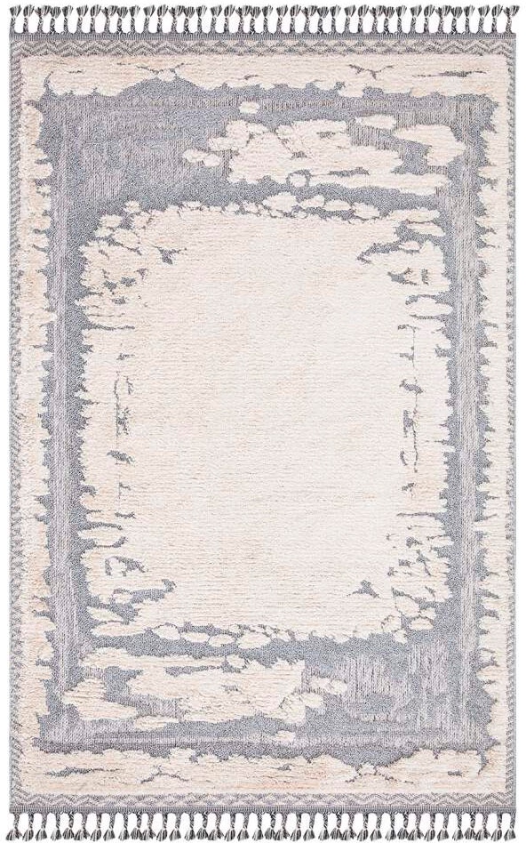 Carpet City Hochflor-Teppich »Valencia 908« rechteckig 20 mm Höhe Läufer, Boho-Stil, 3D-Effekt, Relief, Hoch-Tief-Struktur, mit Fransen