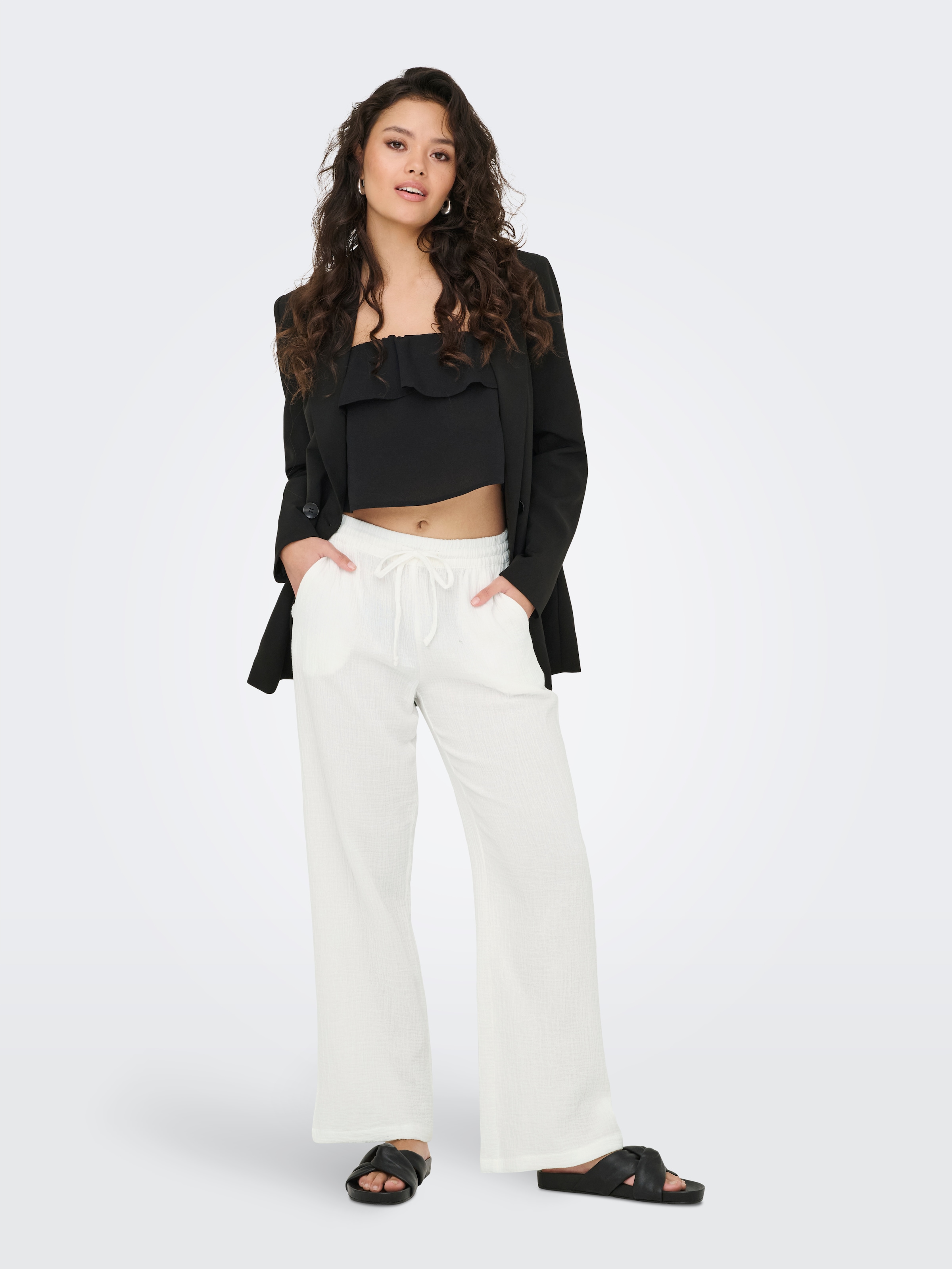 JDY Schlupfhose »JDYTHEIS LIFE WIDE PANT WVN NOOS«, aus Musselin