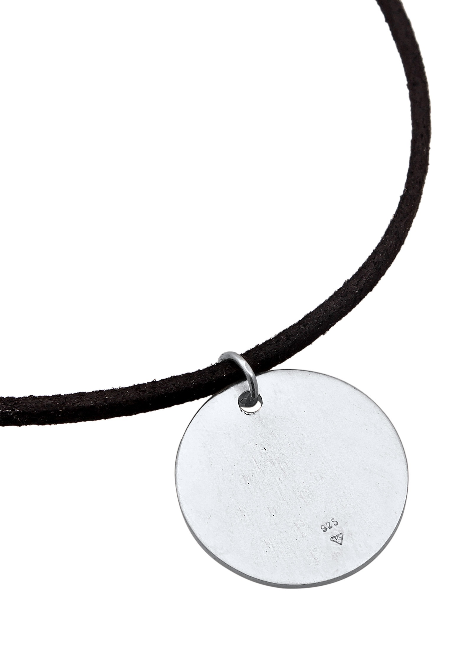 Elli Choker »Halskette Choker Coin Gehämmert Band Textil 925 Silber«