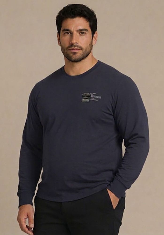 Man's World Plus Rundhalsshirt »auch in Grosse Größen bis Gr. 7XL« Regular Fit, mit langem Arm, bedruckt, für Casualmode