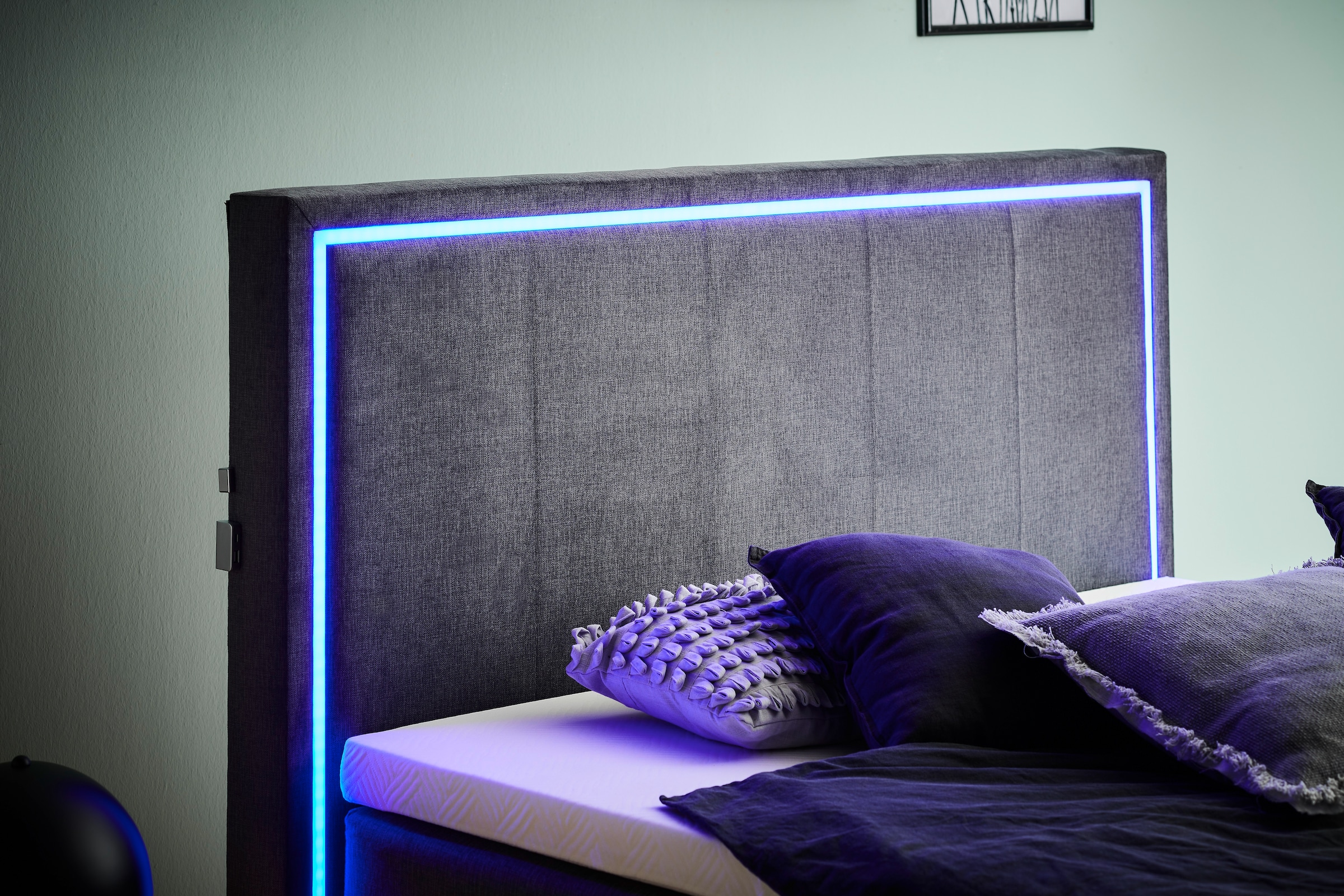 meise.möbel Boxbett »Colorado«, inkl. LED-Beleuchtung im Kopfteil, Bettkasten und Topper