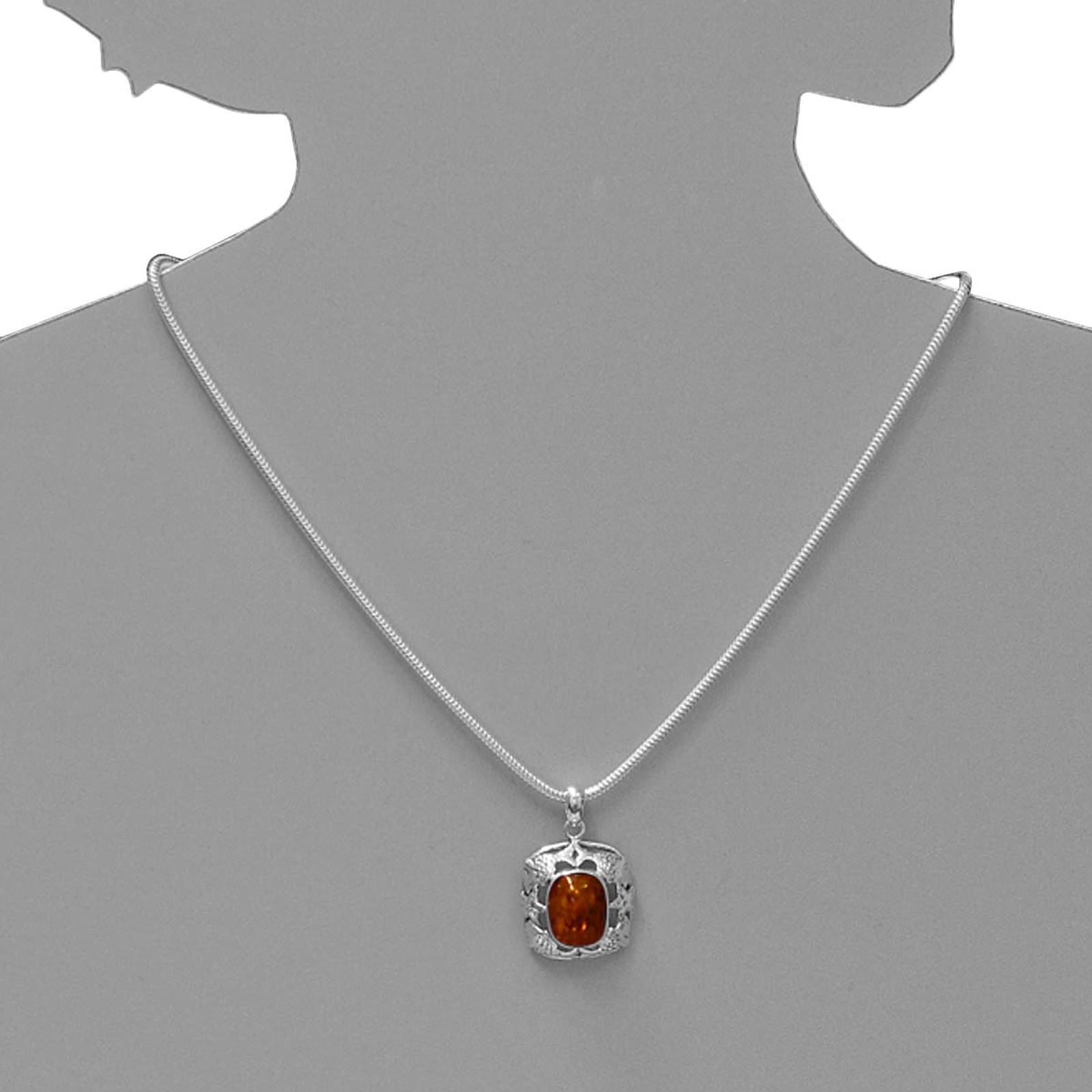 OSTSEE-SCHMUCK Kettenanhänger »- Fischland 34x21 mm - Silber 925/000 - Bernstein«