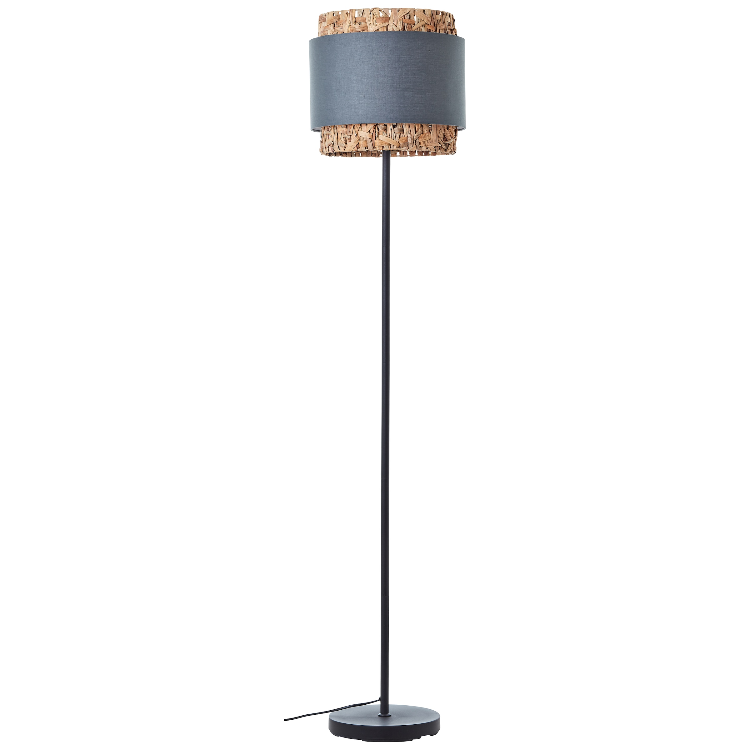 Brilliant Stehlampe »Waterlilly«, 1 flammig-flammig, Ø 35 cm, E27,  Metall/Textil/Wasserhyazinthe, grau/beige online bei OTTO