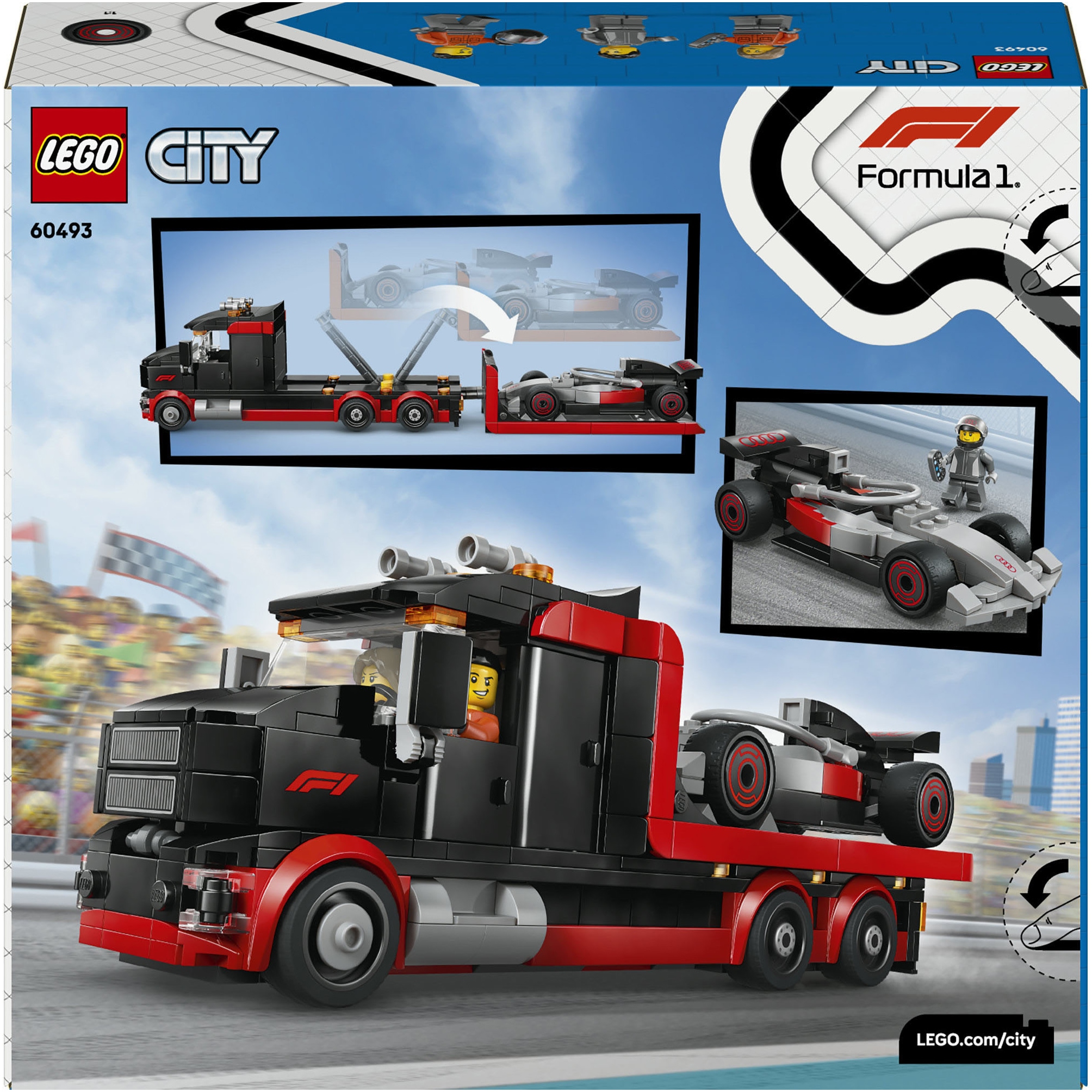 LEGO® Konstruktionsspielsteine »F1 Truck mit Audi F1 Rennwagen (60493), LEGO City«