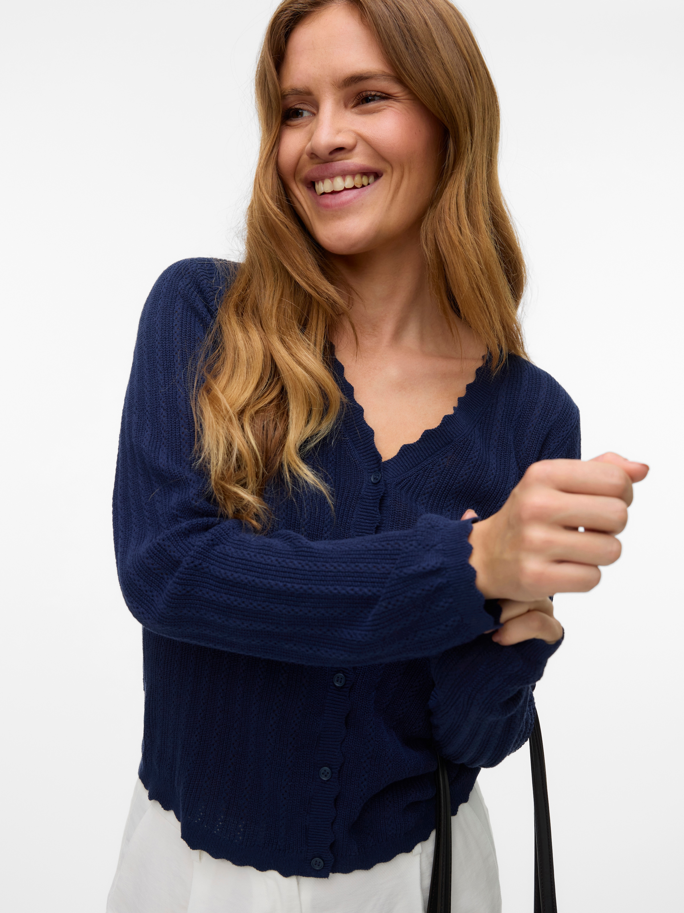 Vero Moda Strickjacke »VMLUXLIGHT POINTELLE LS V-NECK CARDIGAN«