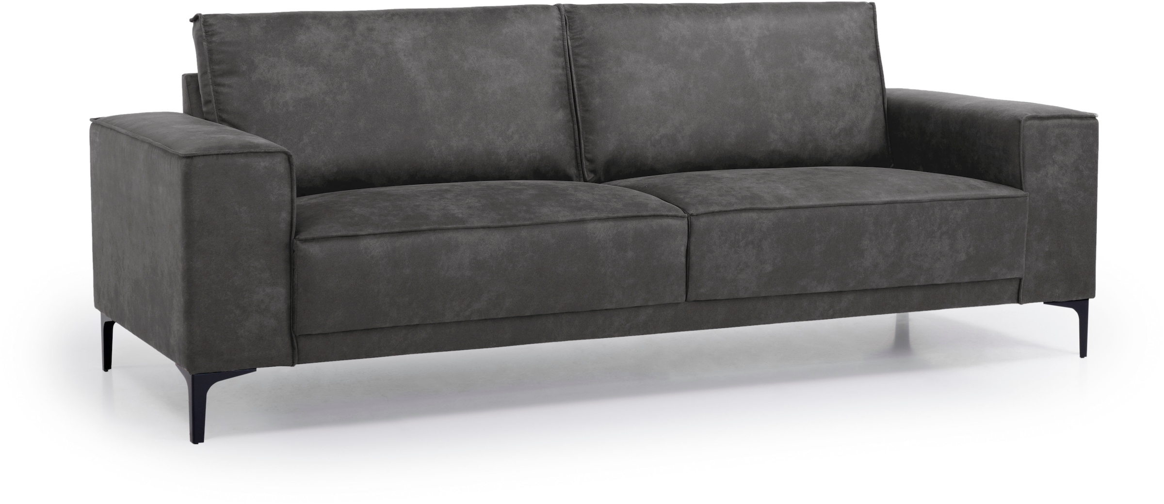 Places of Style 3-Sitzer »3er Sofa Oland, Struktur, Flachgewebe, Luxus-Microfaser, Boucle«, 224 cm, Wellenunterfederung, Skandi-Design, Metallfüße
