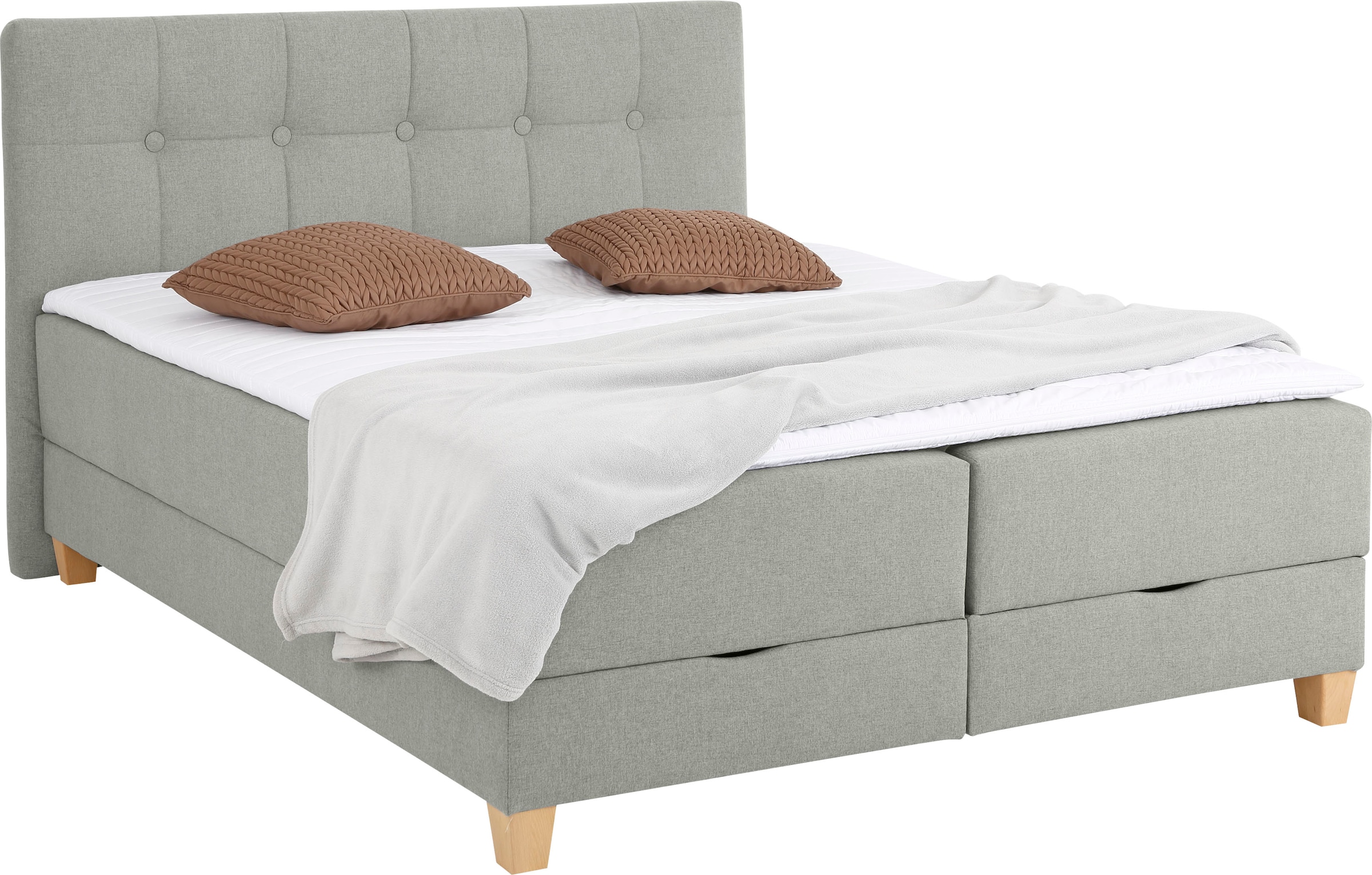 Home affaire Boxbett »Lonrai«, in H2,H3 & H4 und XXL - Überlänge 220cm wählbar, inkl. Topper