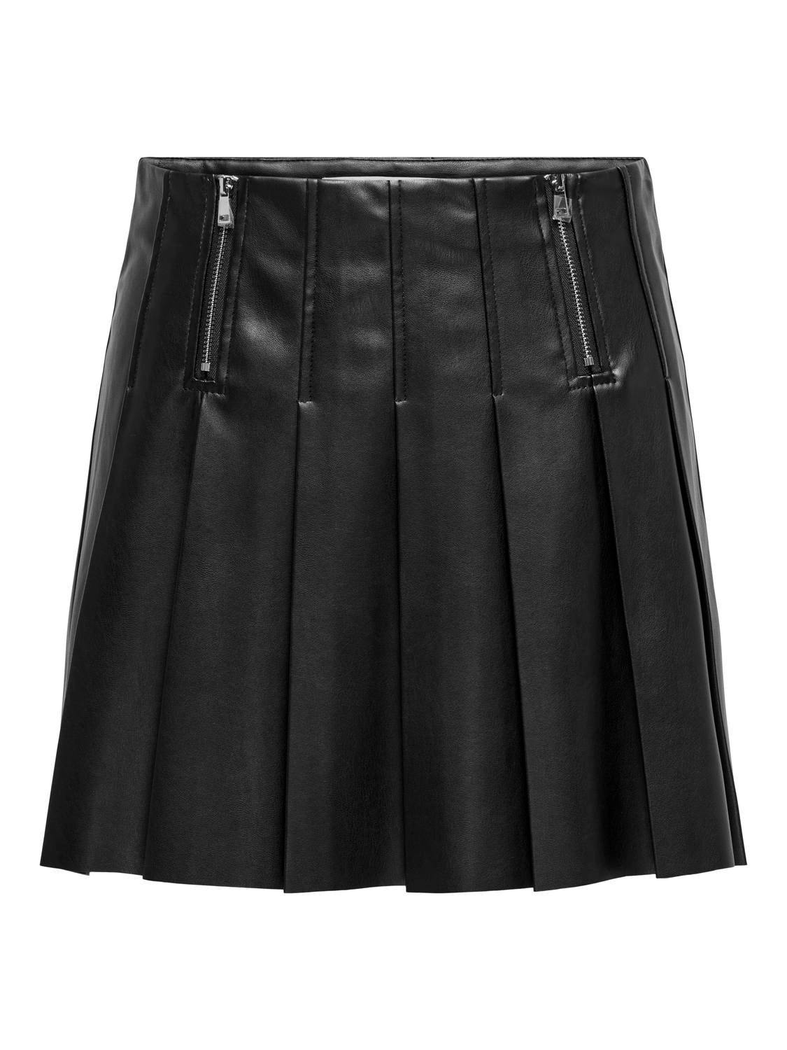 ONLY Lederimitatrock »ONLIZARA HW ZIP PLEAT FAUX LEA SKIRT PNT«