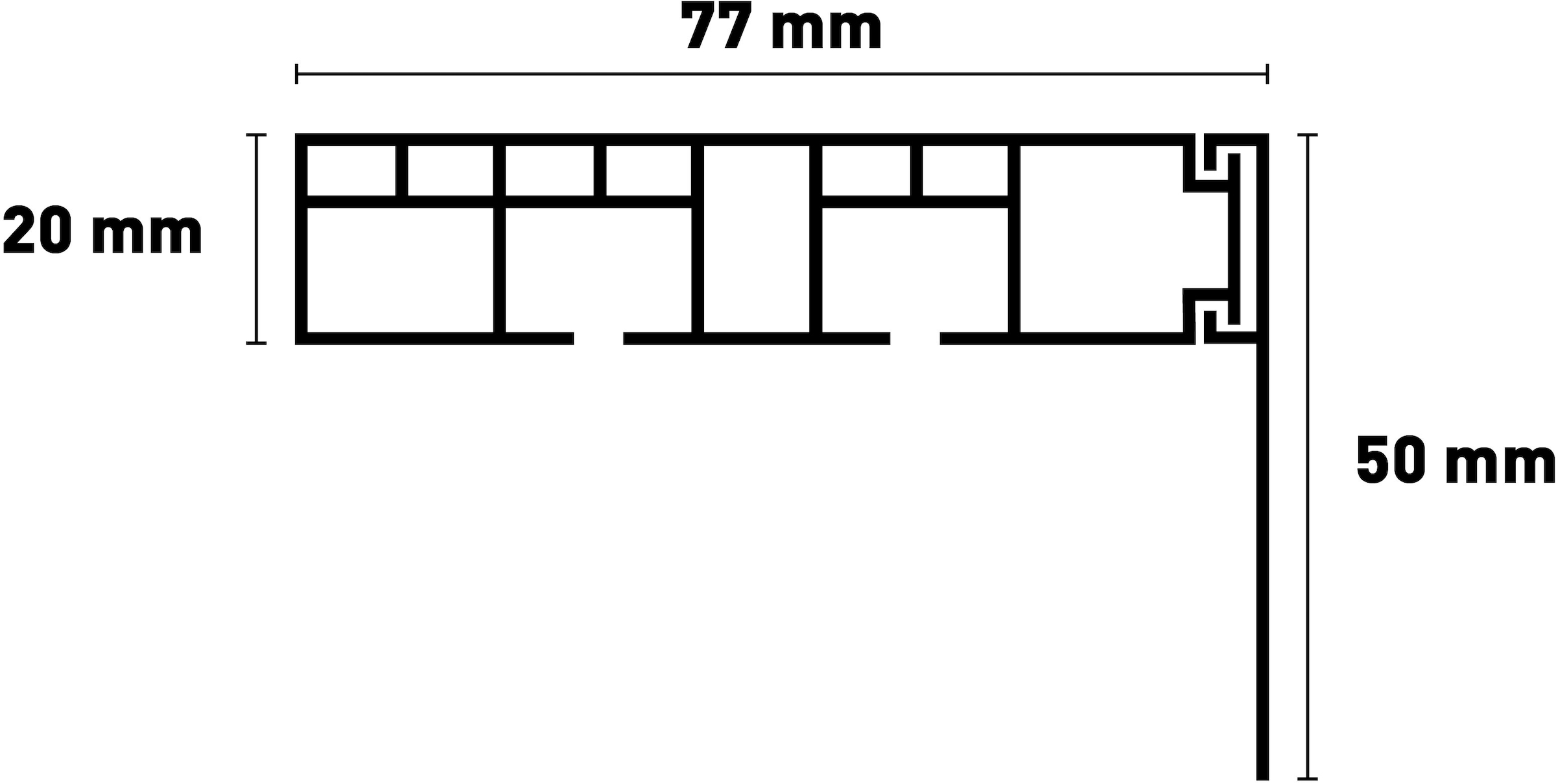 SN DECO GROUP Gardinenschiene »Vorhangschiene SH (1) mit Blende 5 cm«, 2 läufig-läufig, Fixmaß