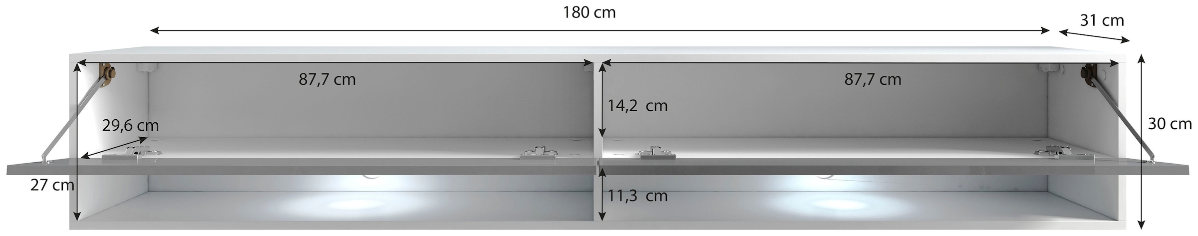 INOSIGN Lowboard, stehend und hängend