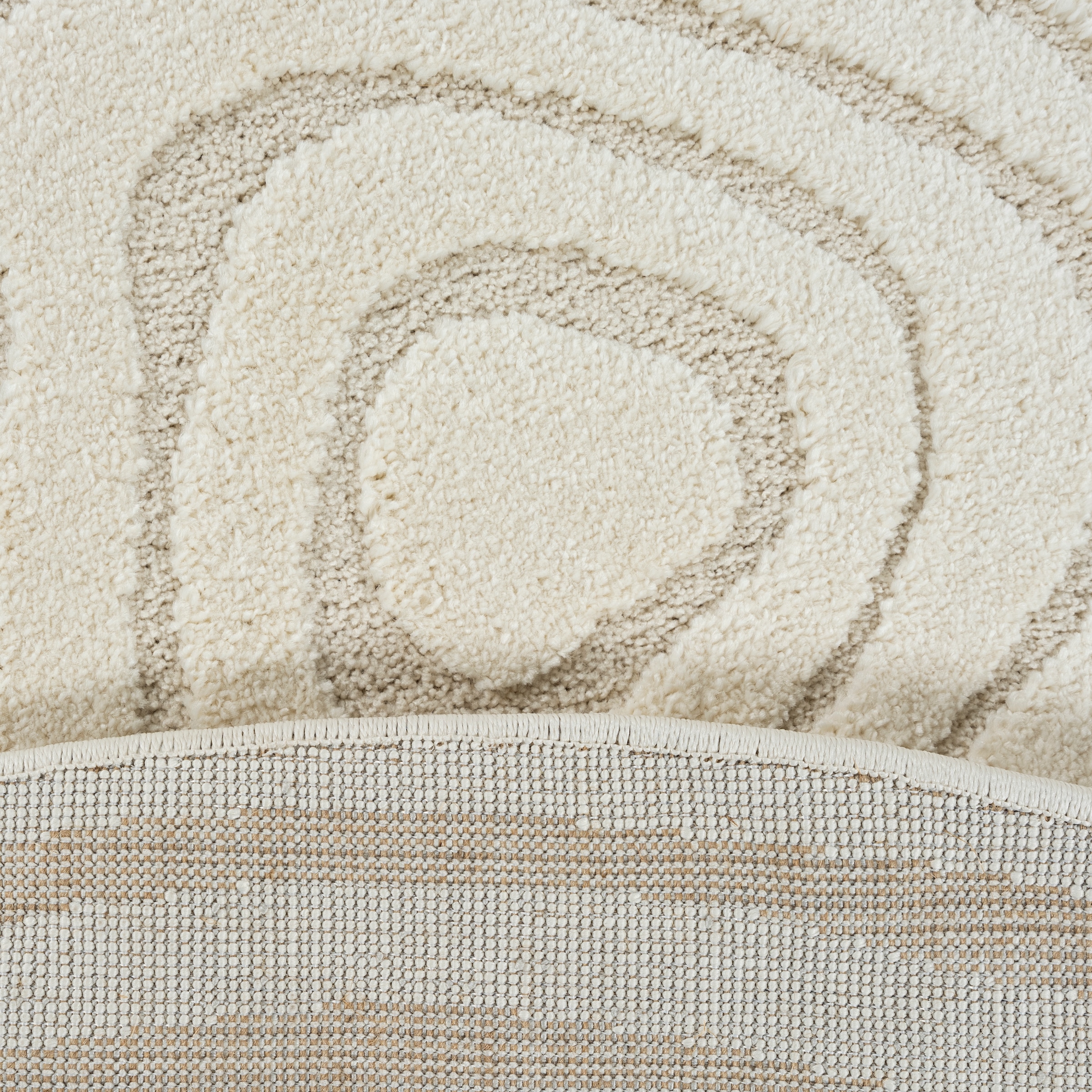merinos Teppich »Elio«, rund, 16 mm Höhe, moderner Kurzflor Teppich mit Hoch-Tief-Effekt, 3D Effekt