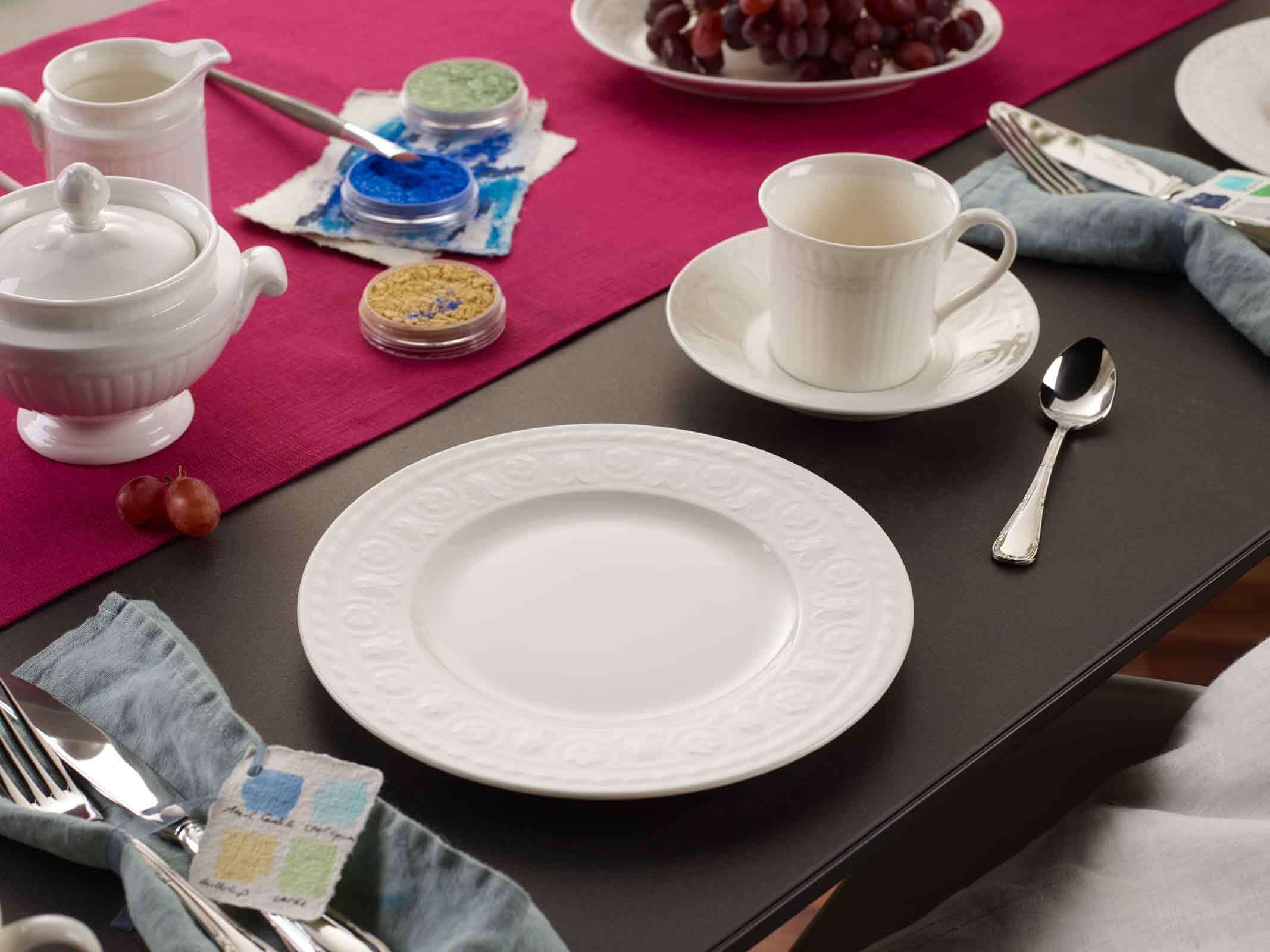 Villeroy & Boch Tasse »Kaffeetassen mit Untertassen Cellini 200 ml 6er Set weiß« Spülmaschinengeeignet, Mikrowellenfest