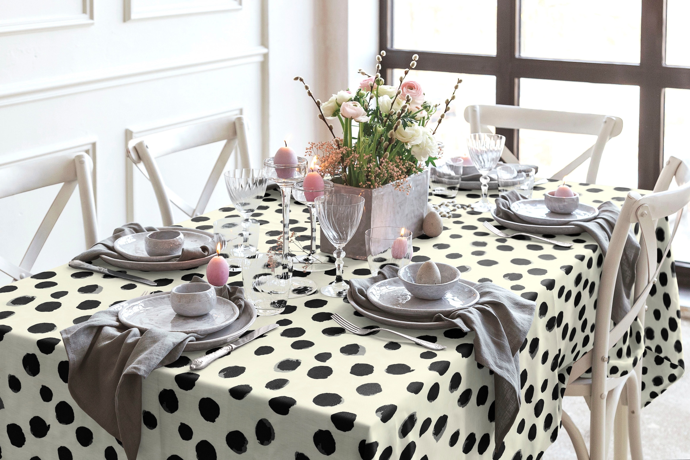 Adam Tischdecke »Dots«, (1 St.), aus Bio-Baumwolle,Made in Germany