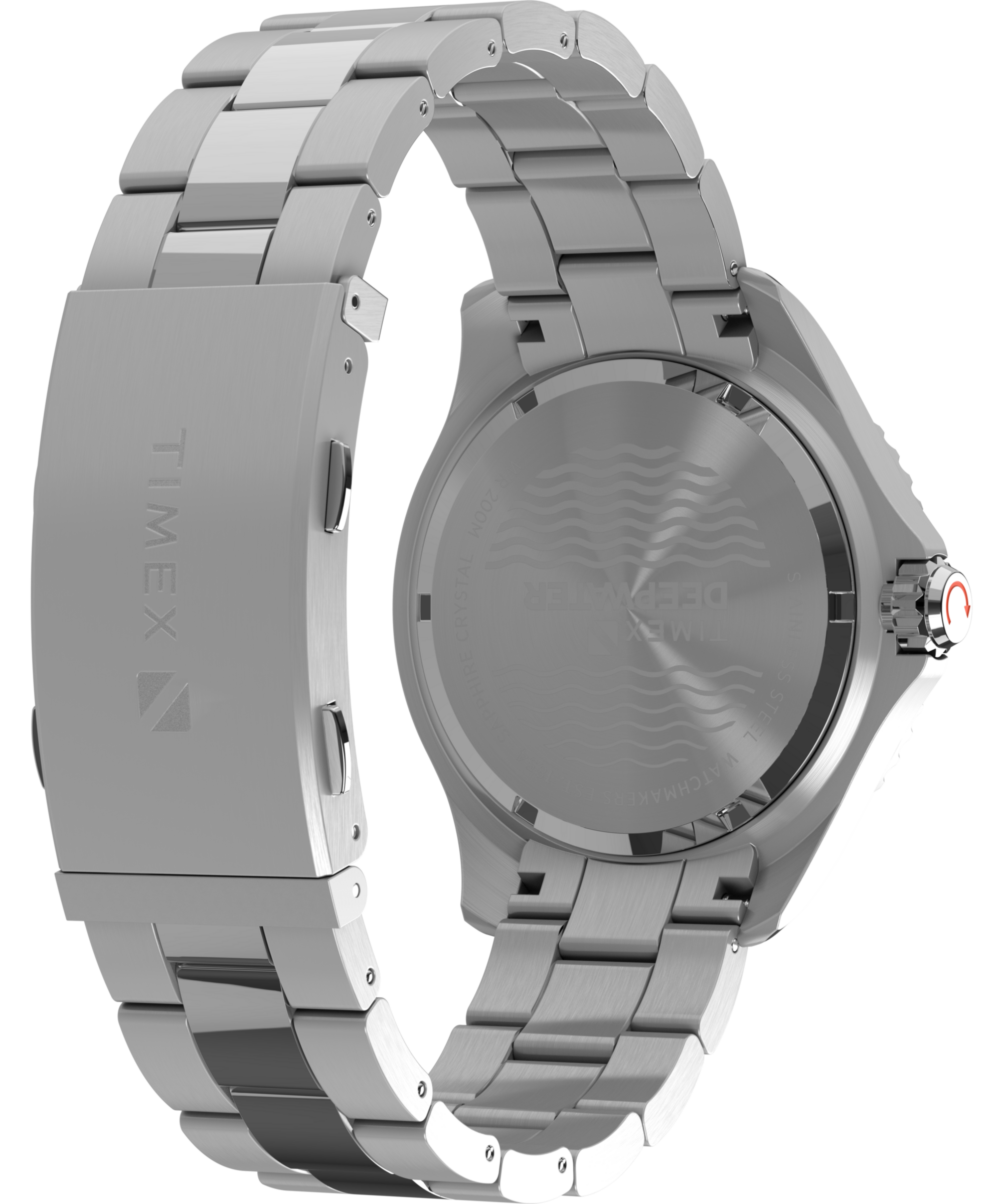 Timex Quarzuhr »DEEP WATER MERIDIAN« Armbanduhr, Herrenuhr, Edelstahlarmband, Datum, Leuchtzeiger