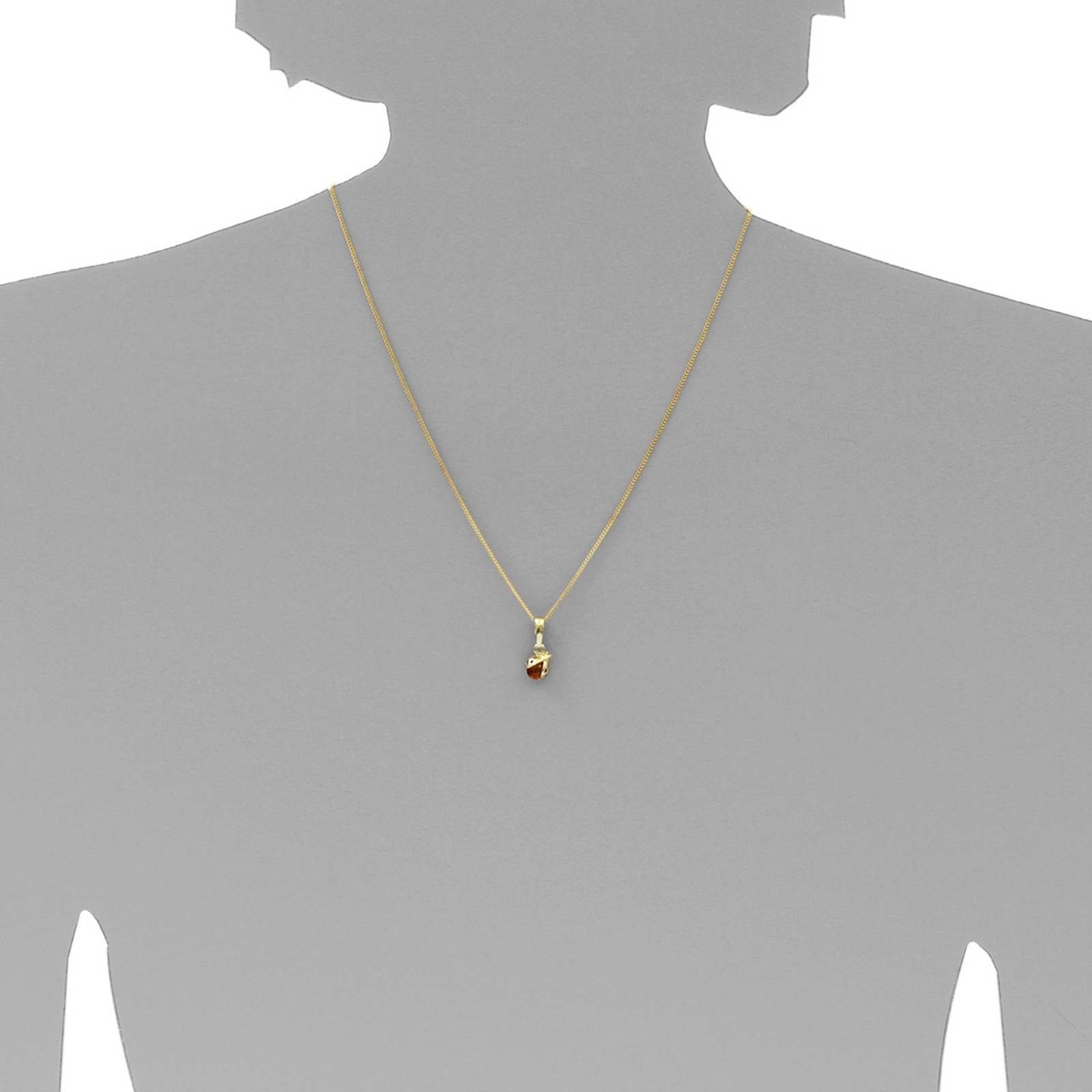 OSTSEE-SCHMUCK Kettenanhänger »- kleiner Marienkäfer - Gold 333/000 - Bernstein«