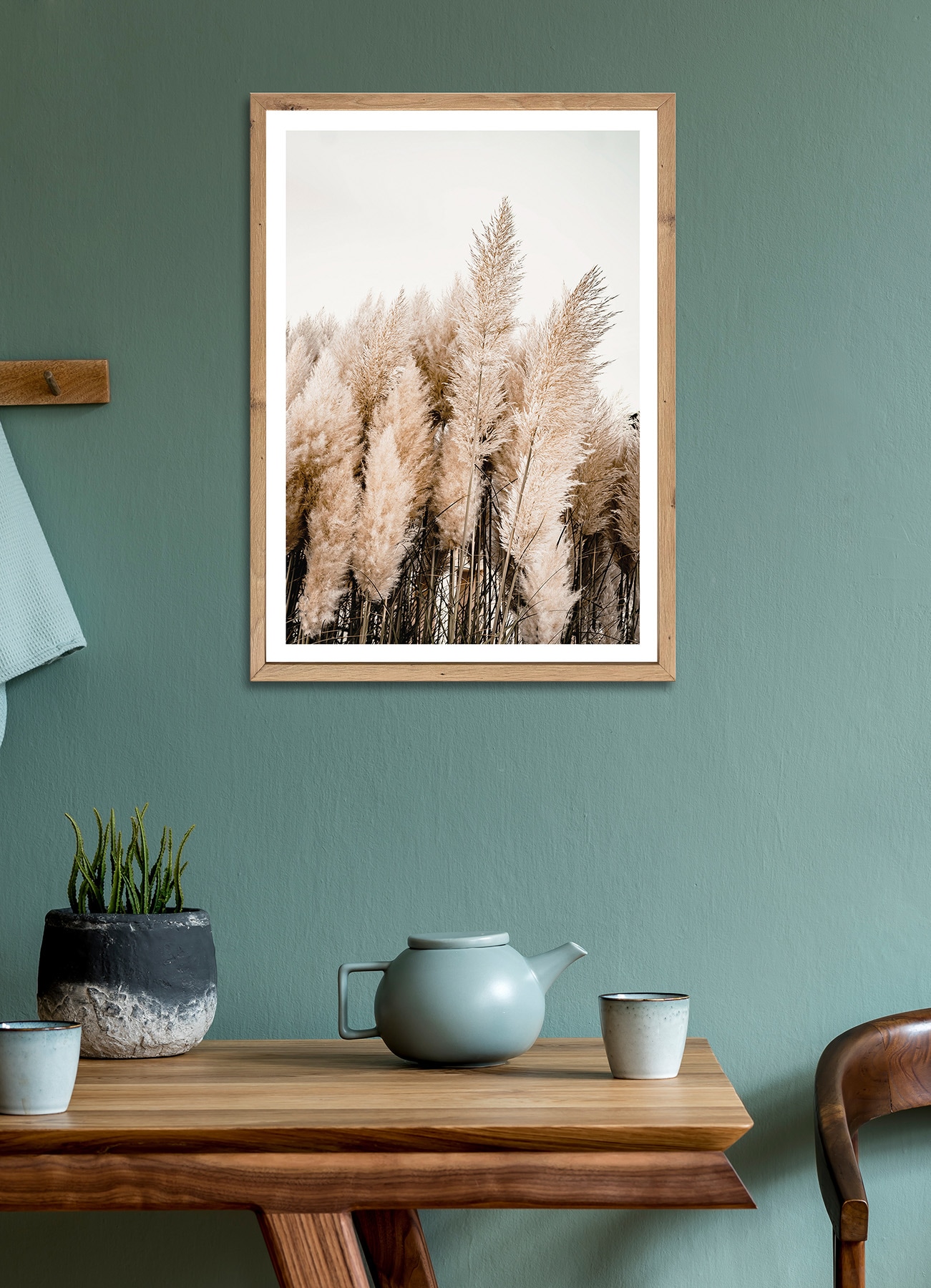 Bönninghoff Bild mit Rahmen »Wandbild gerahmt PAMPASGRAS 50x70 cm – Natürliches Gräsermotiv in« Gräser | Natur | Pflanzen | Pflanzenbilder 1 Stk. tlg. mit dekorativem Rahmen