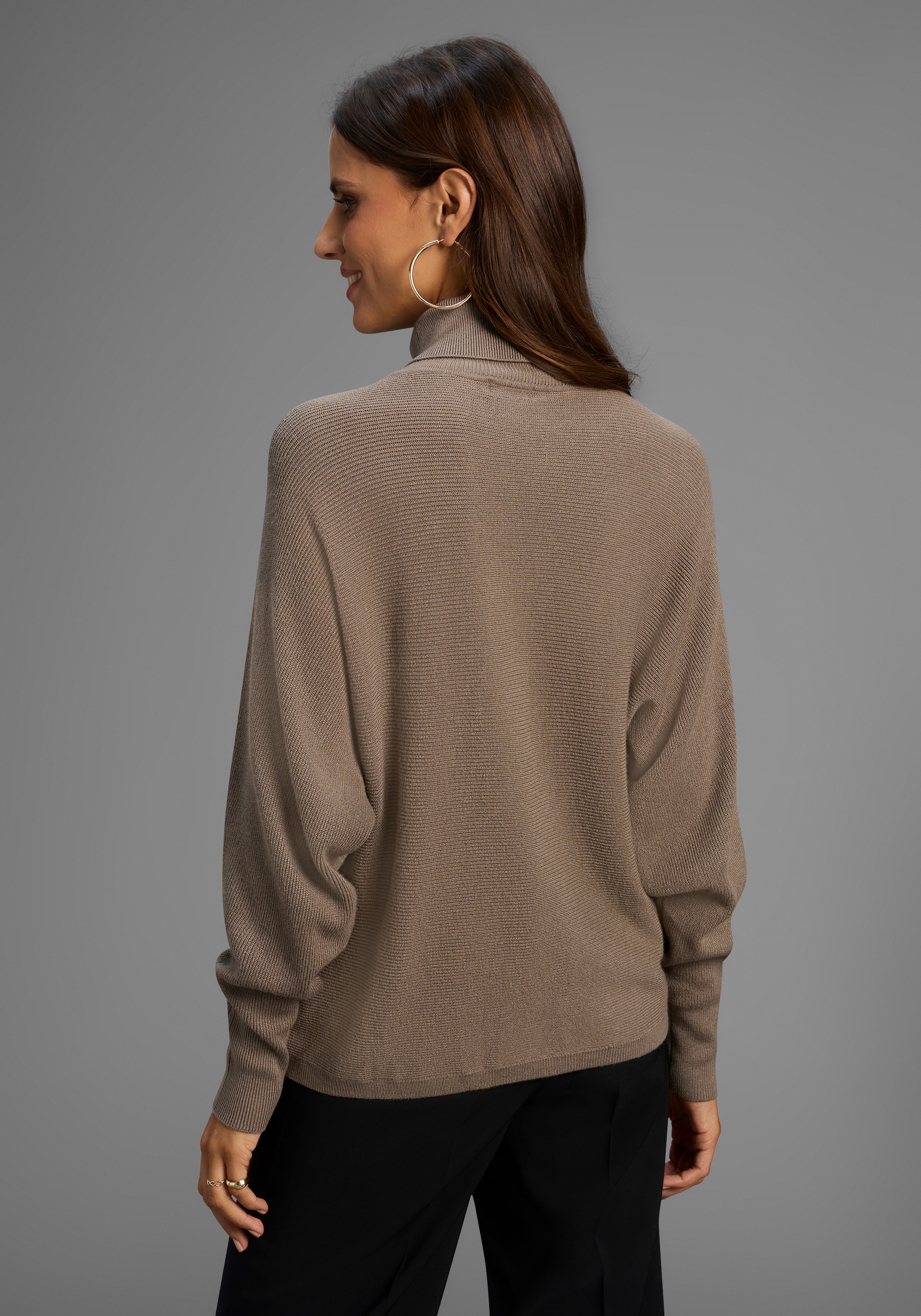 Bruno Banani Rollkragenpullover mit Wickel-Optik - NEUE KOLLEKTION