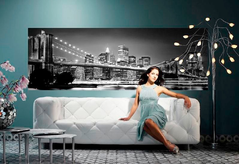 Komar Fototapete »Brooklyn Bridge - Größe 368 x 127 cm«, bedruckt, Wohnzimmer, Schlafzimmer