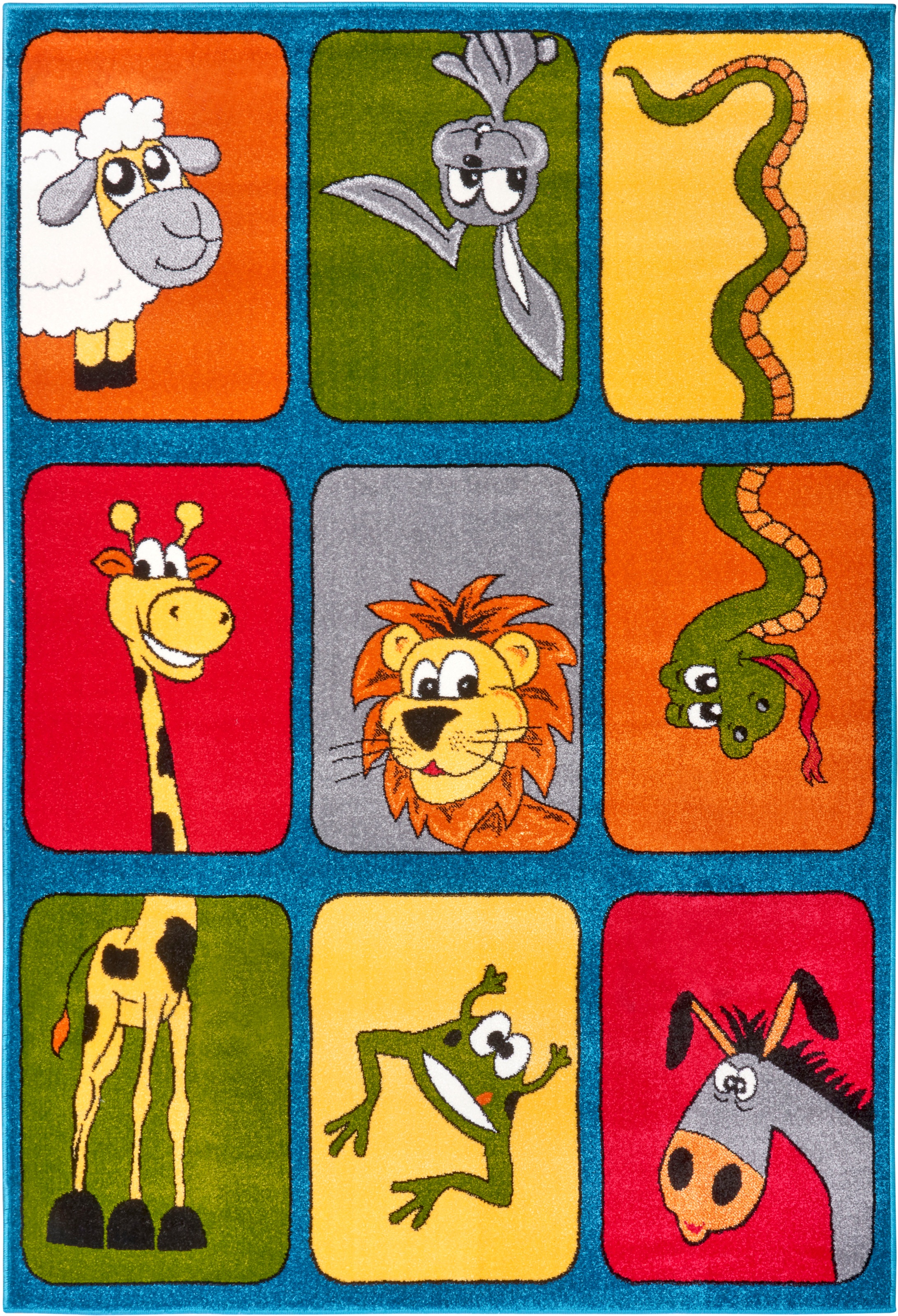 HANSE Home Teppich »Zoo Buddies«, rechteckig, 9 mm Höhe, Farbenfrohes Design, Spielunterlage, Tiere