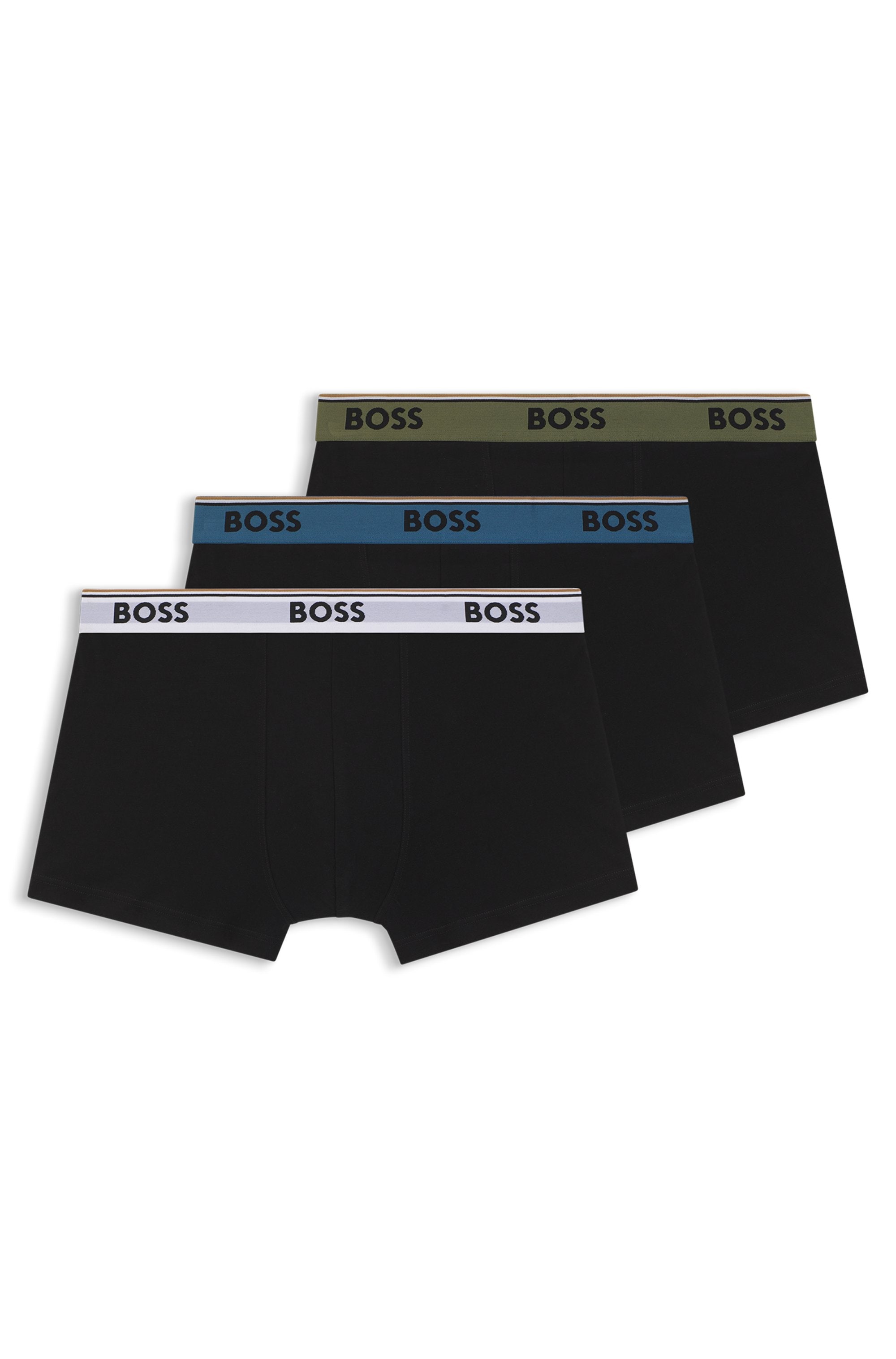 BOSS Trunk Packung, 3 Stk. aus Stretch-Baumwolle mit Logo-Bund, mittlere Bundhöhe