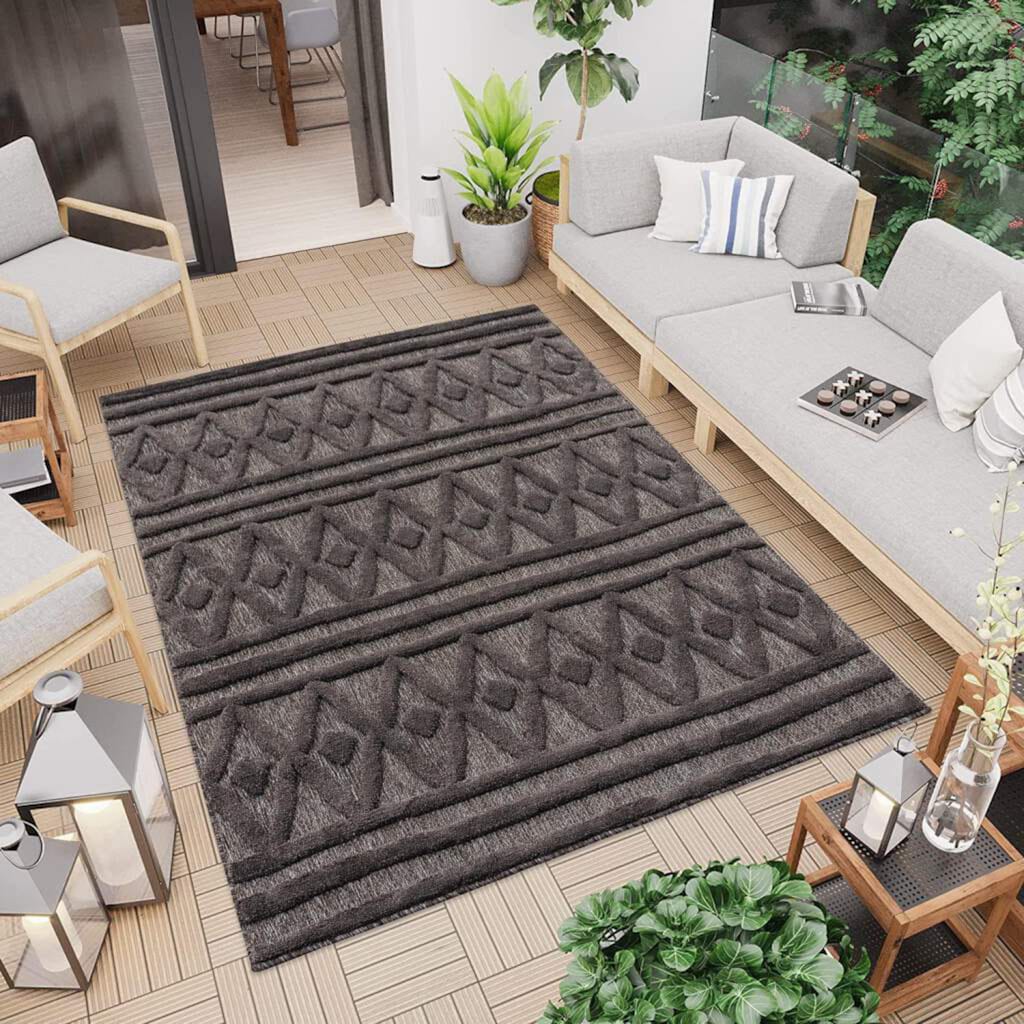 Carpet City Teppich »In-& Outdoorteppich Santorini 58538, 3D-Effekt, Raute-Optik«, rechteckig