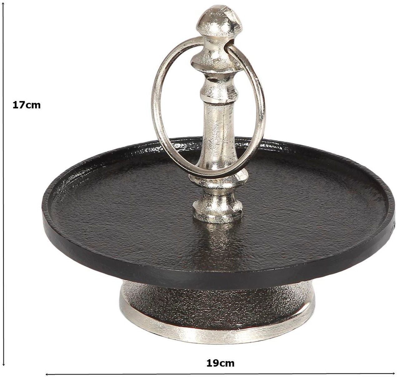 Ambiente Haus Etagere »Etagere 1 Stufe Silber und Schwarz«, (1 tlg.)