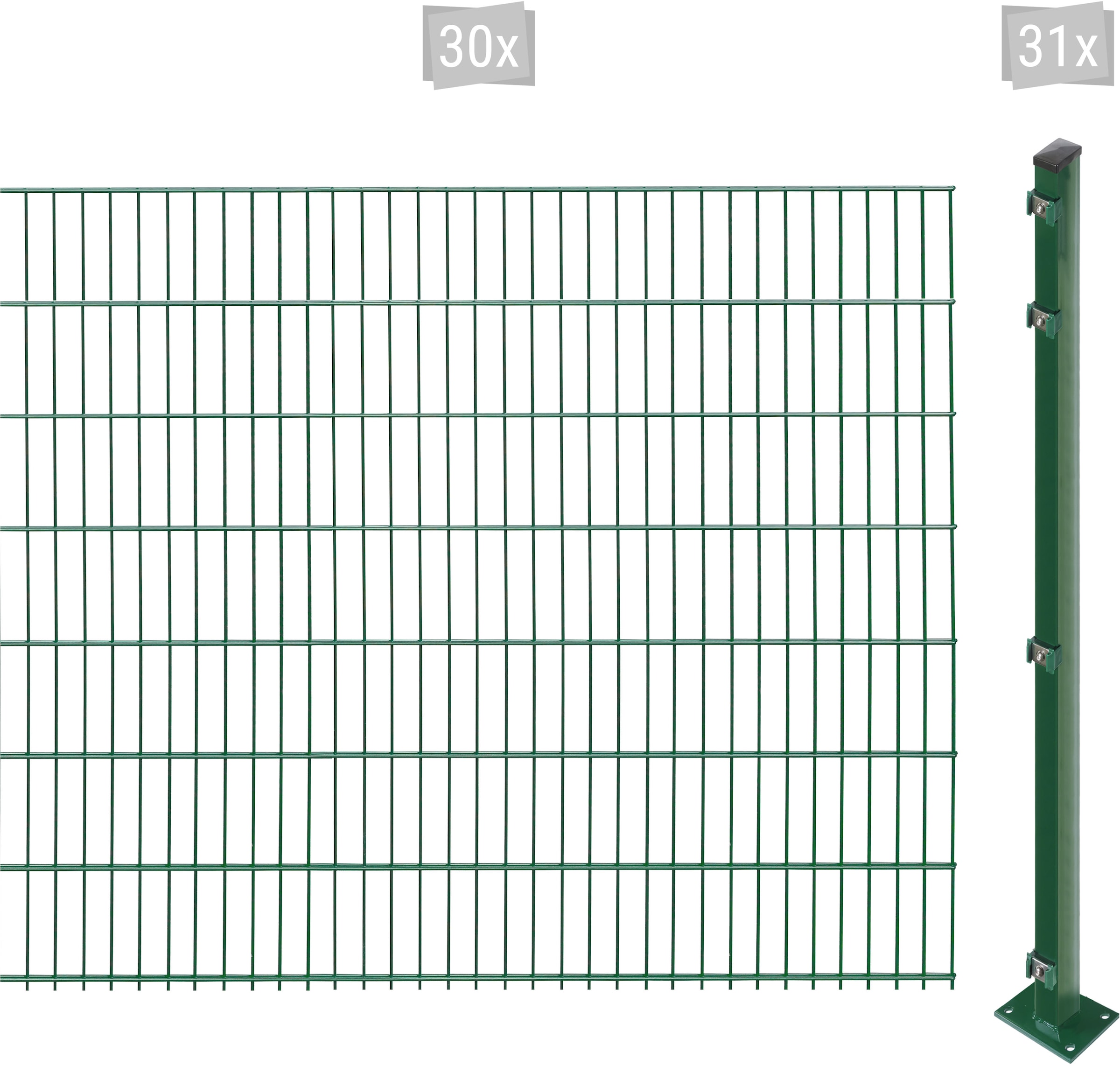Arvotec Doppelstabmattenzaun »EASY 143 zum Aufschrauben« Zaunhöhe 143 cm, Zaunlänge 2 - 60 m