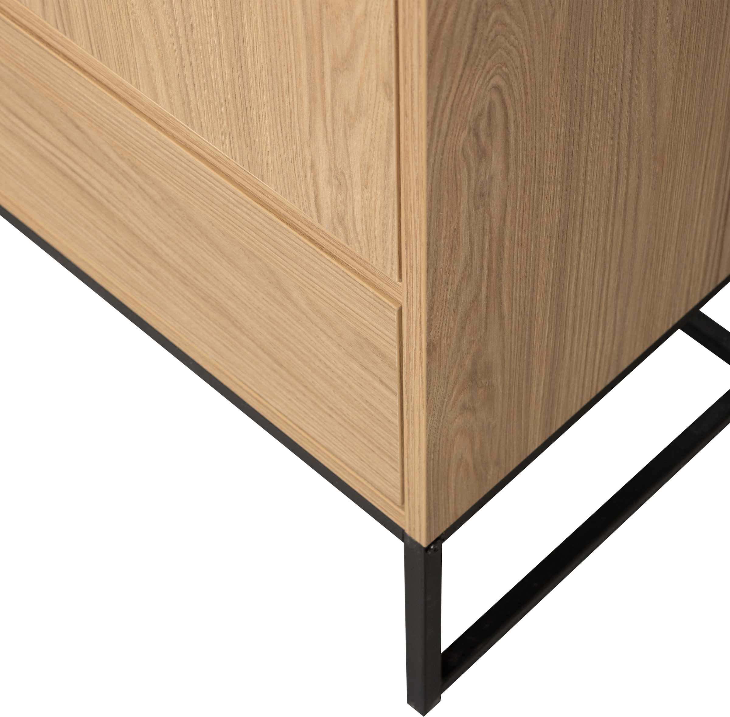 WOOOD Mehrzweckschrank »WOOOD SILAS 2-TÜREN SCHRANK EICHE DEKOR [fsc]« Silas Schrank aus Eichenmelamin auf Metall, 2 Türen und viel Stauraum