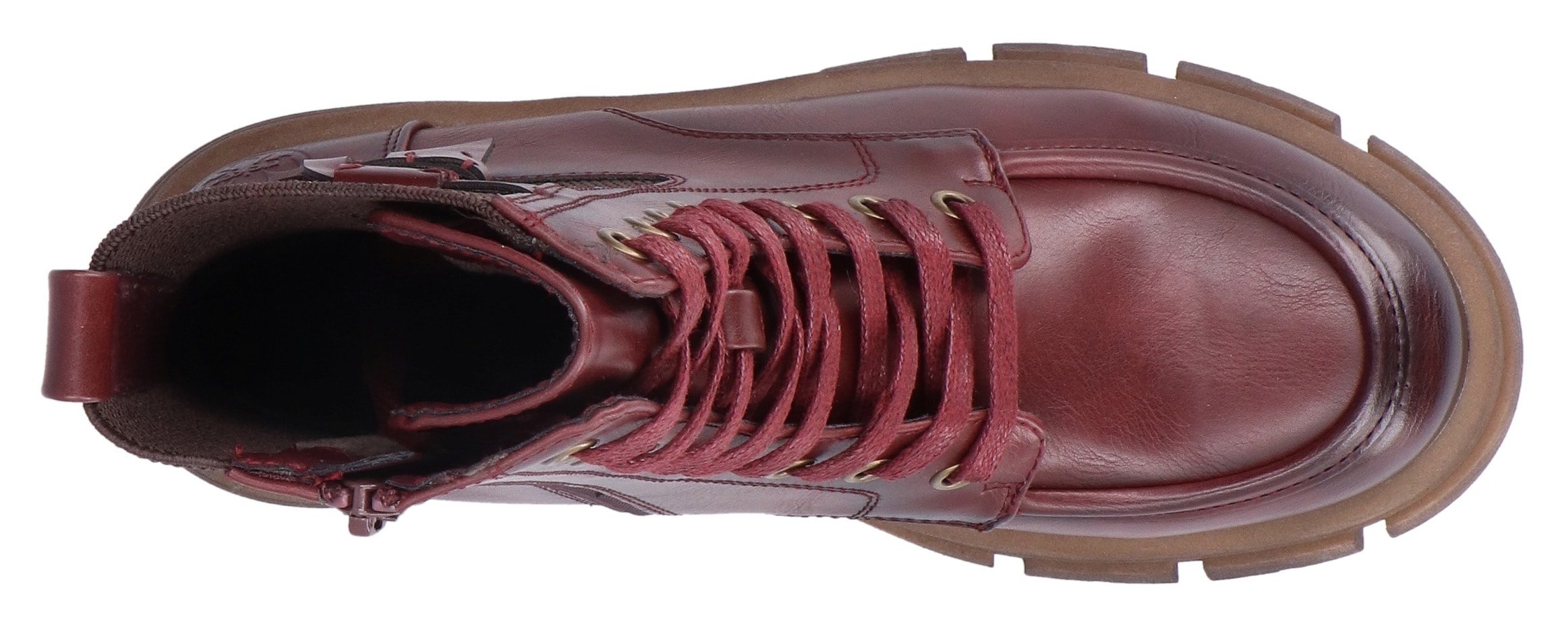 Rieker Schnürboots  Schnürstiefelette, Herbstboots, Profilsohle, Blockabsatz, mit Stretch