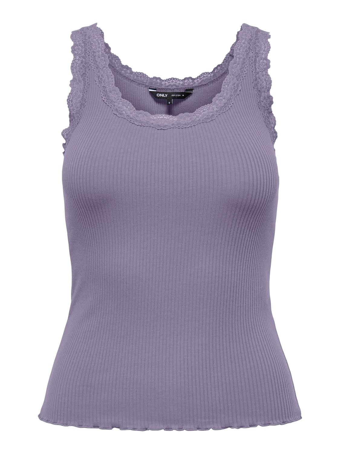 ONLY Tanktop »ONLSARA – Tanktop mit Spitzendetail am Ausschnitt« Baumwollmischung, regular fit