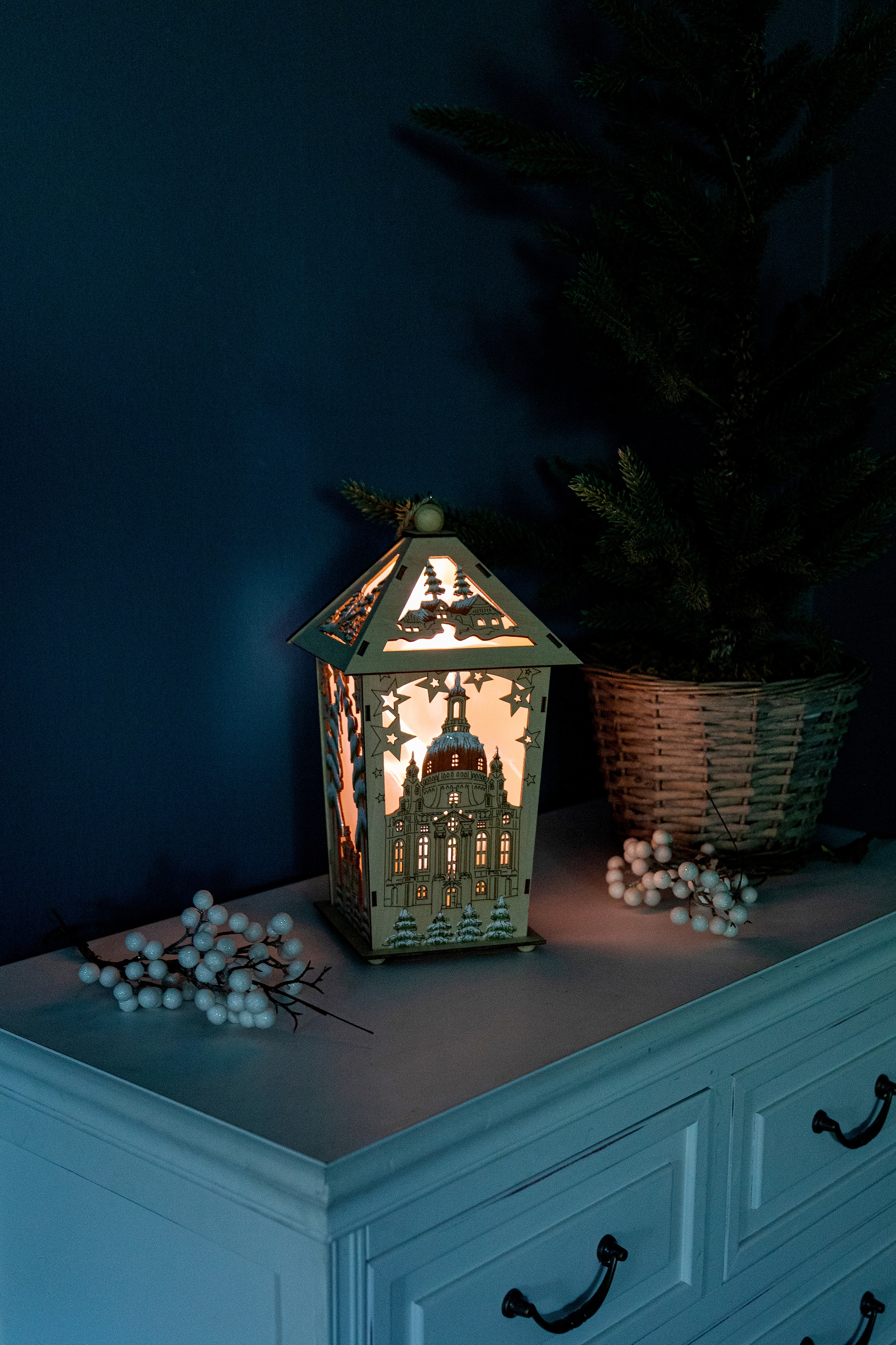 Myflair Möbel & Accessoires LED Laterne, zum Hängen oder Stellen, Höhe ca. 31 cm, Weihnachtsdeko